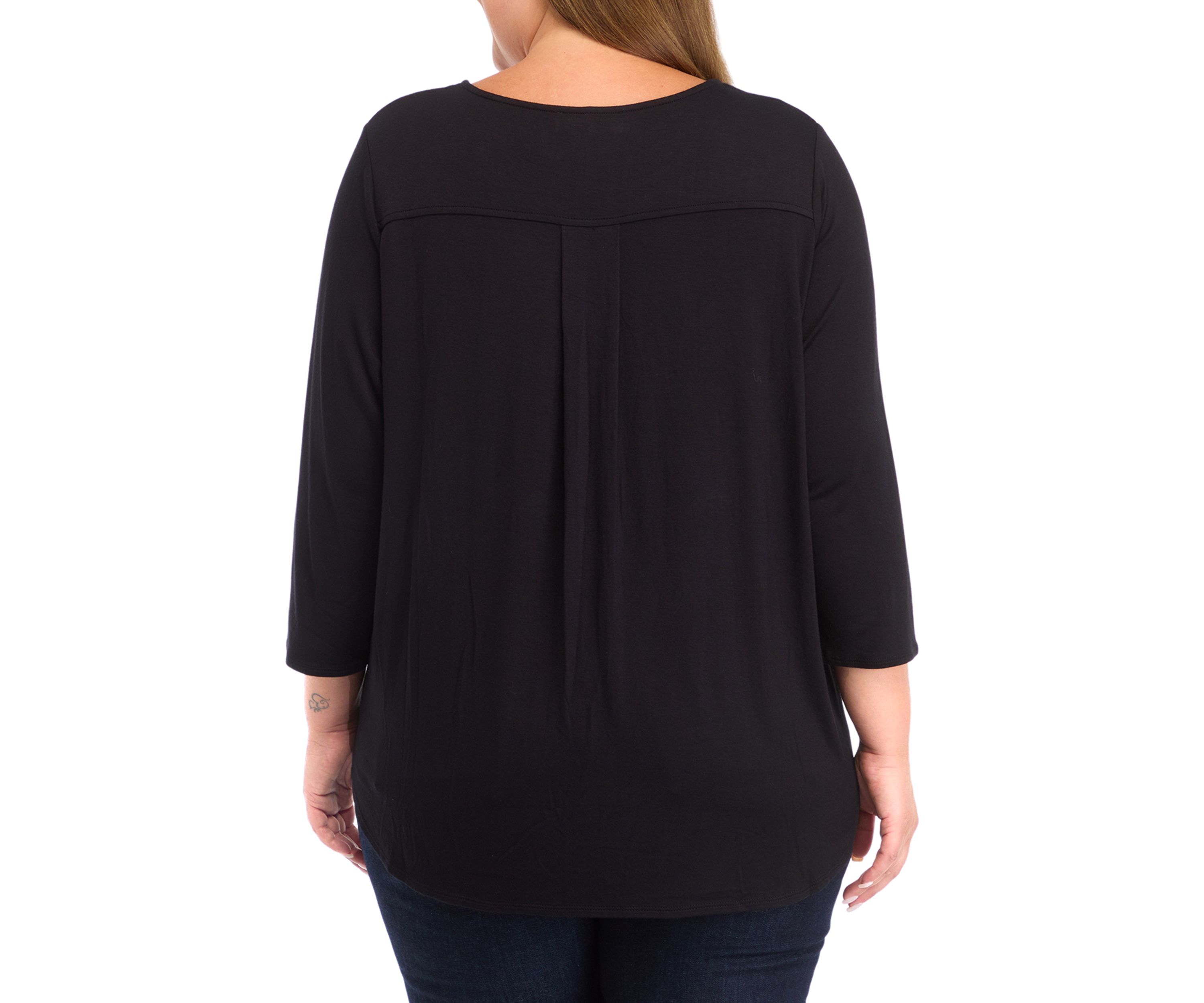 Plus Size Pleated Back Knit Top