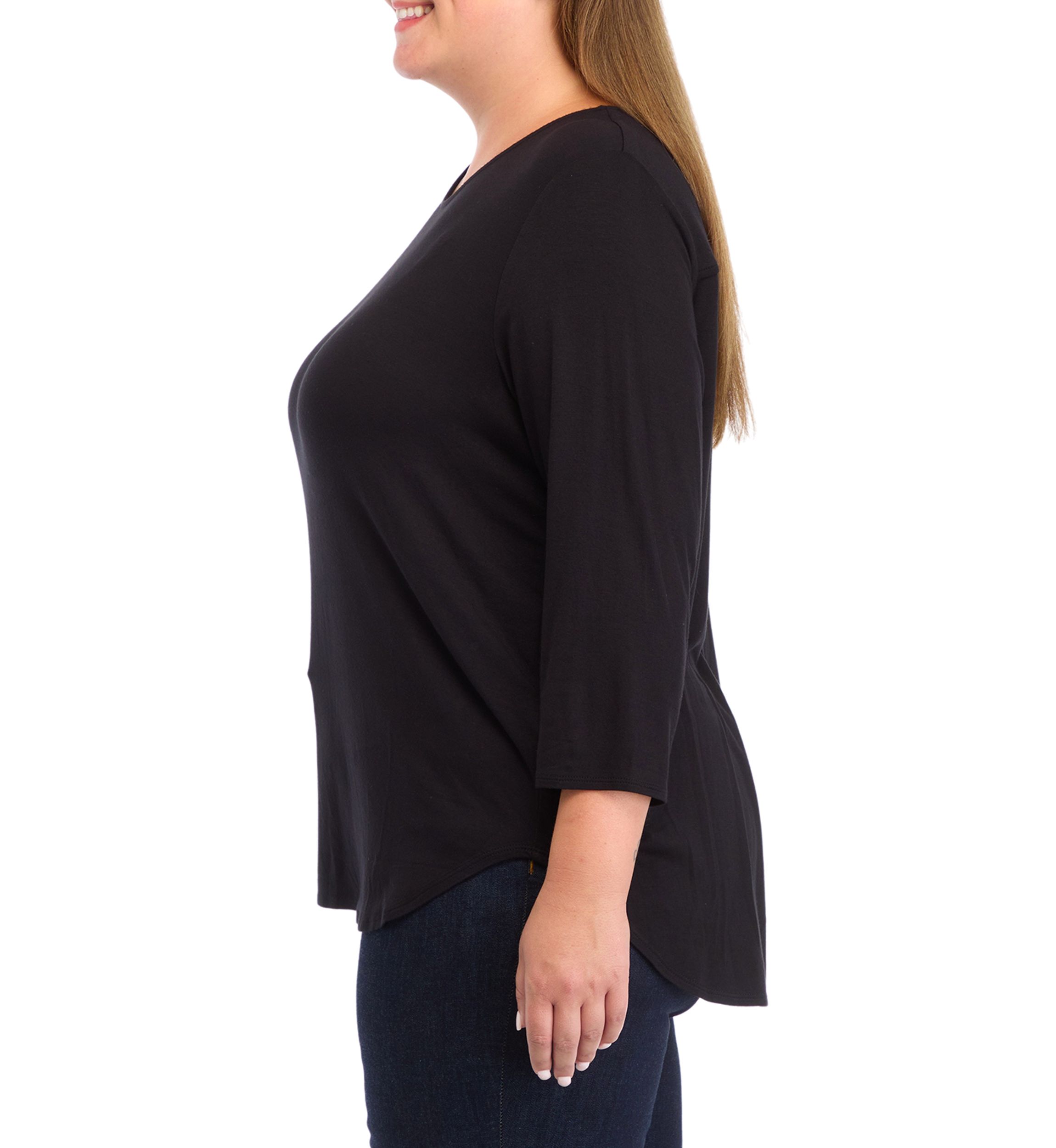 Plus Size Pleated Back Knit Top