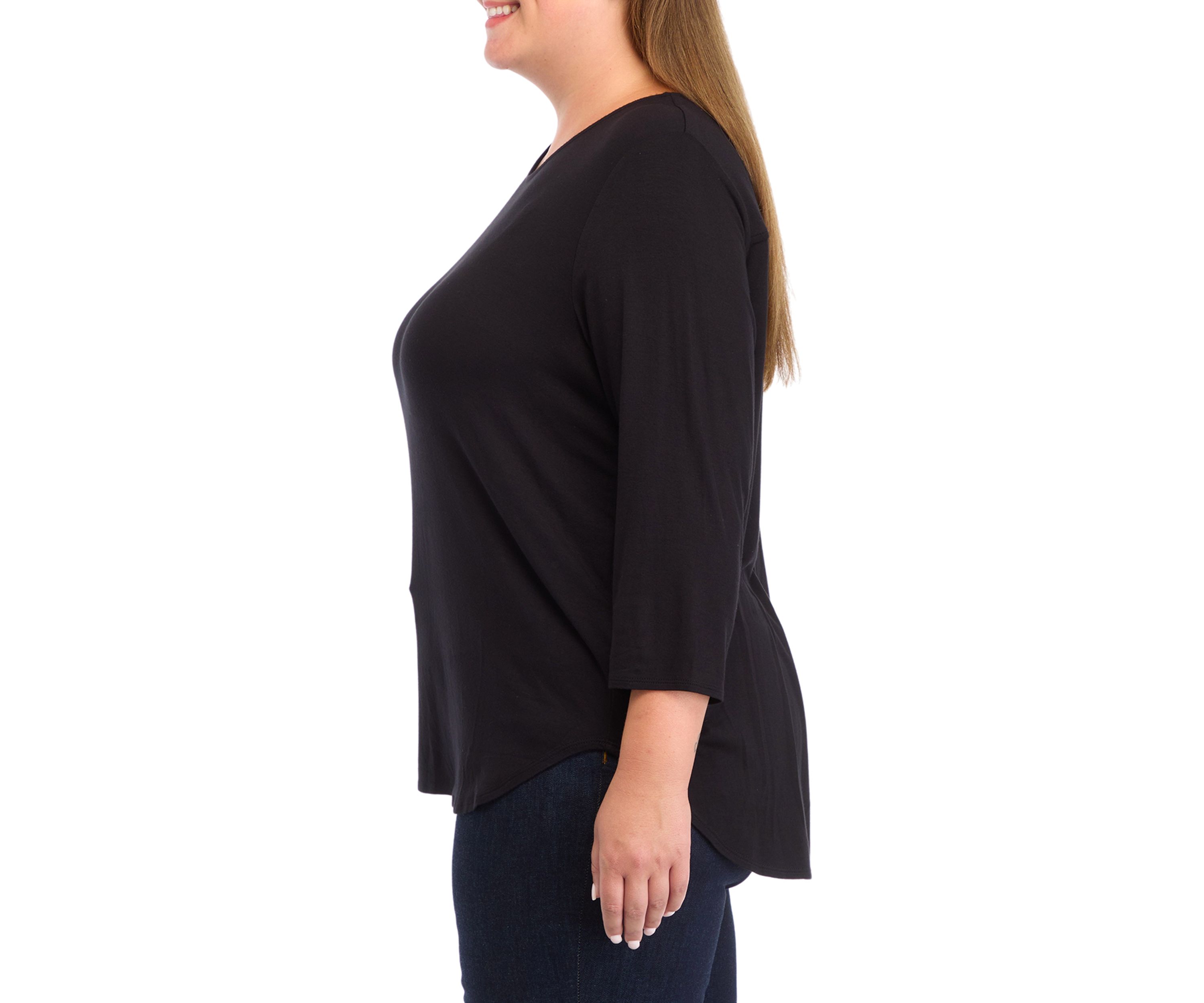 Plus Size Pleated Back Knit Top