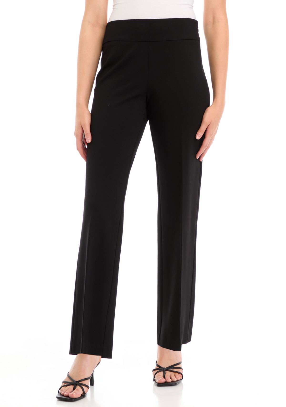 Petite Wide Leg Pants with Side Zip 