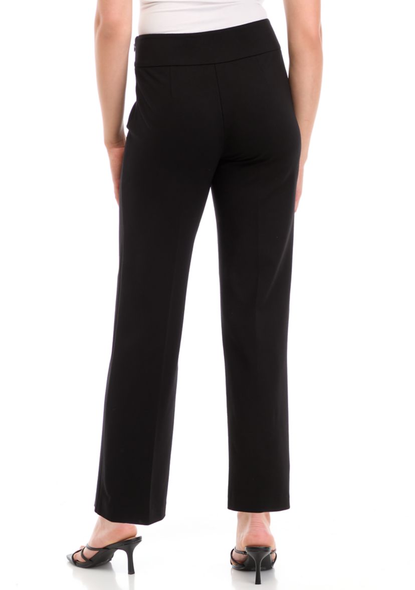 Petite Wide Leg Pants with Side Zip 