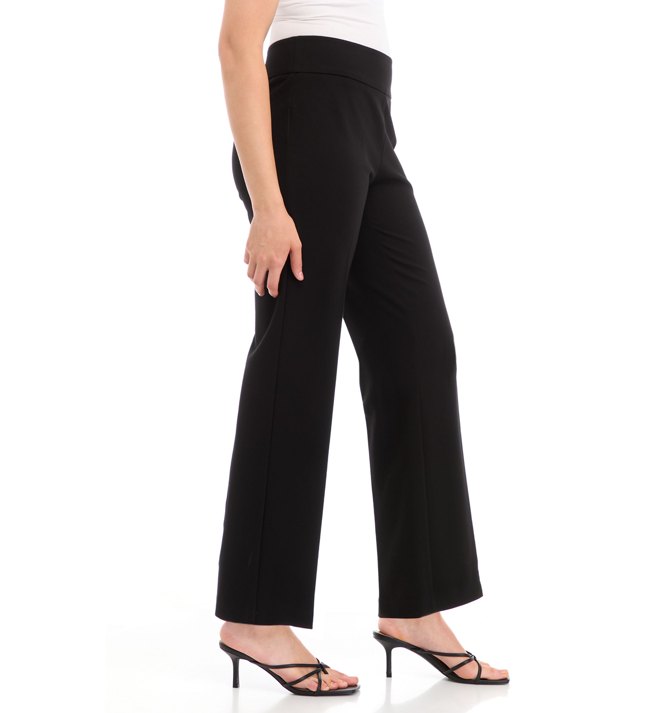 Petite Wide Leg Pants with Side Zip 