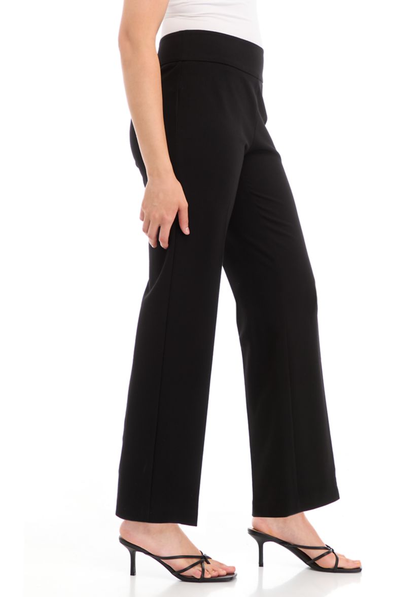 Petite Wide Leg Pants with Side Zip 