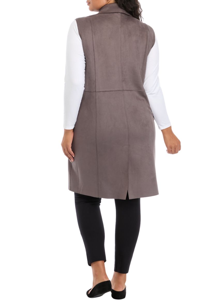 Plus Size Faux Suede Vest 