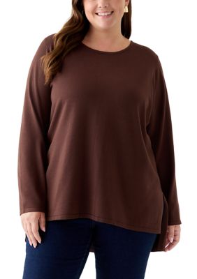 PHILOSOPHY BY REPUBLIC Women's Plus Size Crew Pleatback Sweater