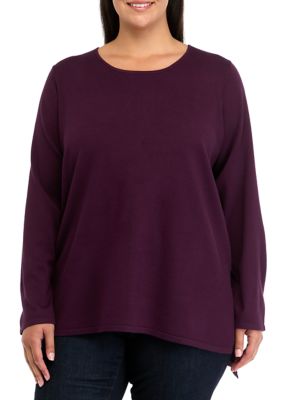 PHILOSOPHY BY REPUBLIC Women's Plus Size Crew Pleatback Sweater, 2X