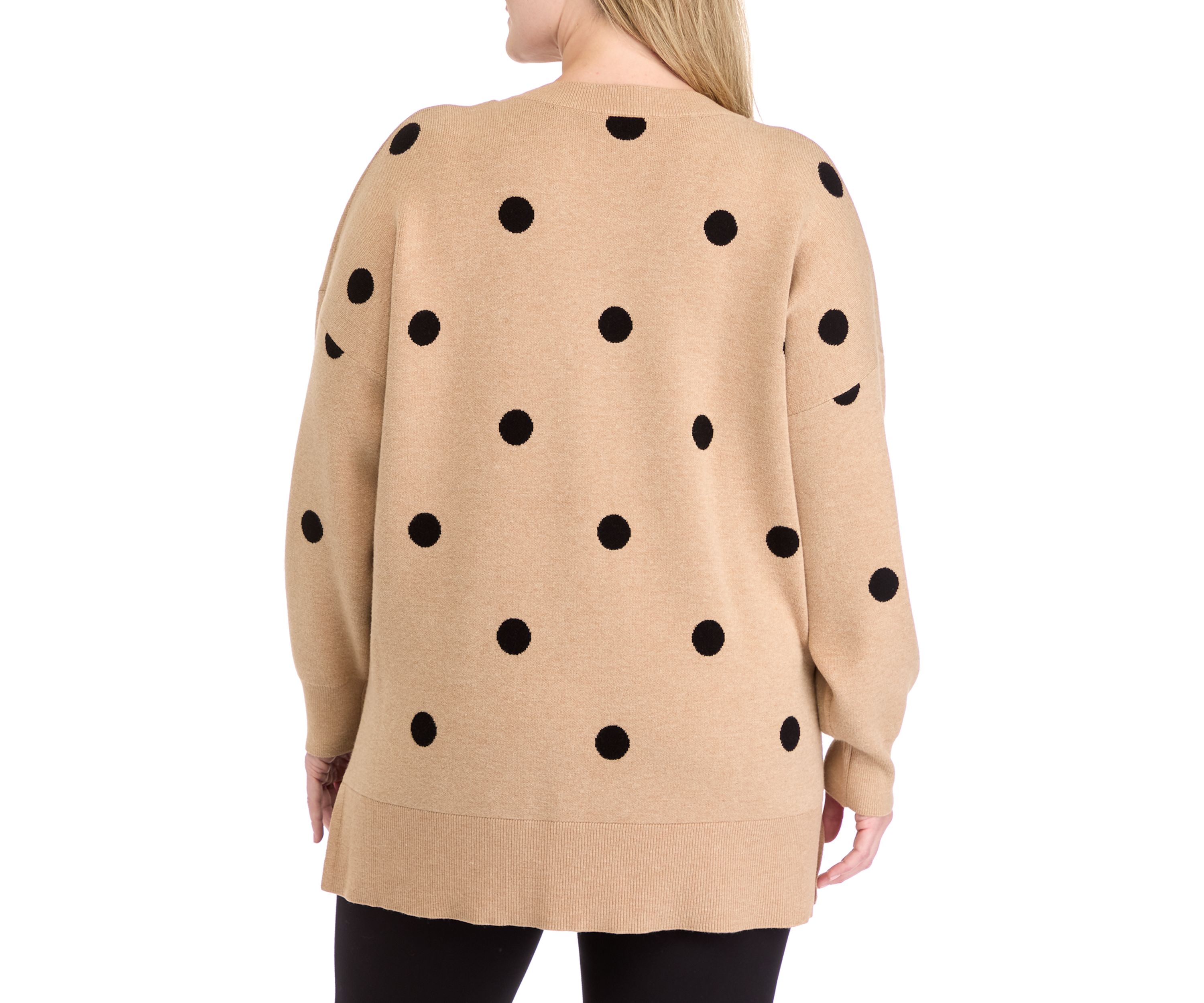 Plus Size Printed V-Neck Sweater
