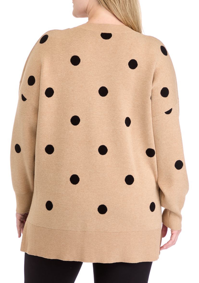 Plus Size Printed V-Neck Sweater