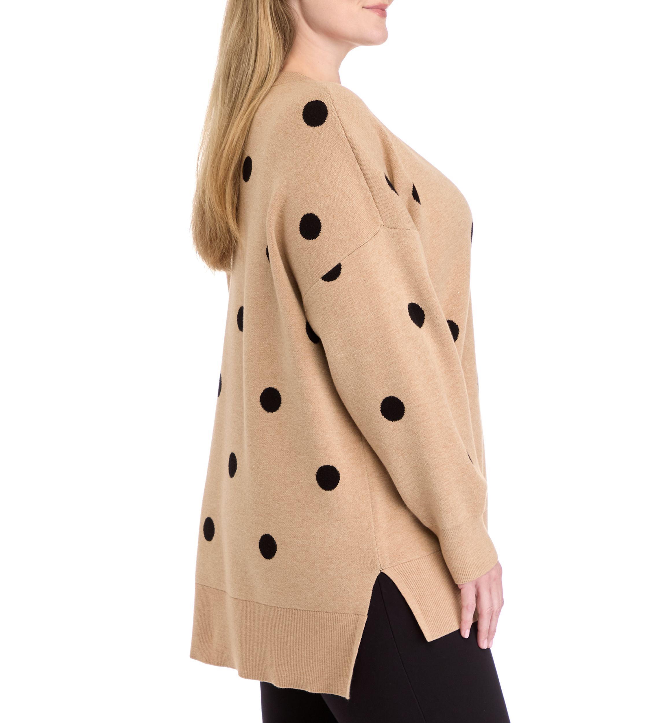 Plus Size Printed V-Neck Sweater
