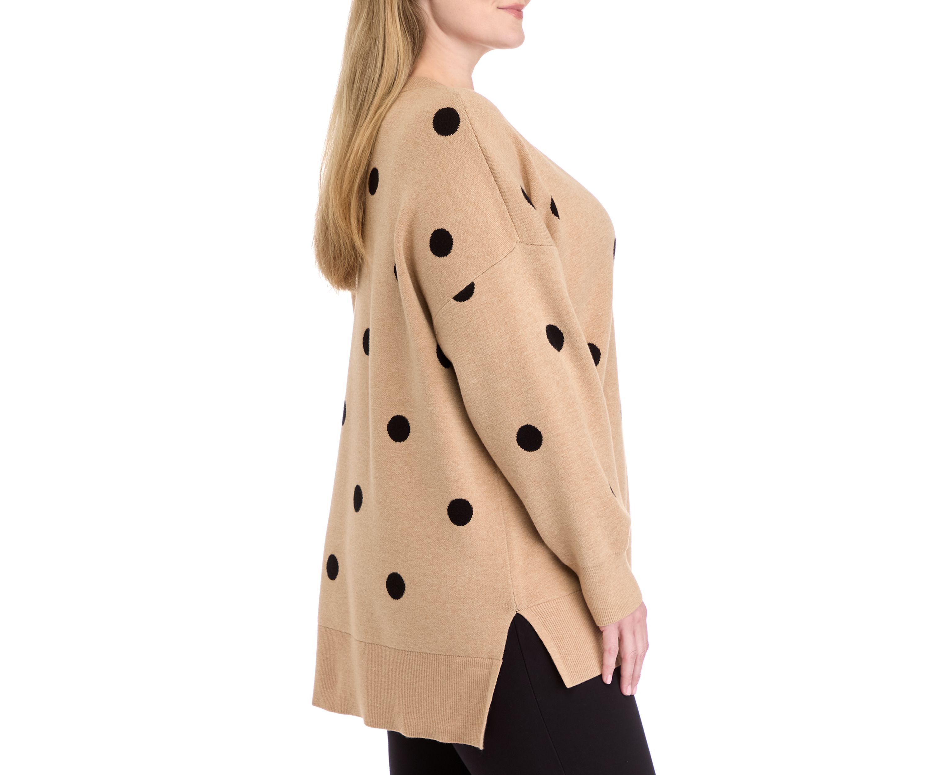 Plus Size Printed V-Neck Sweater