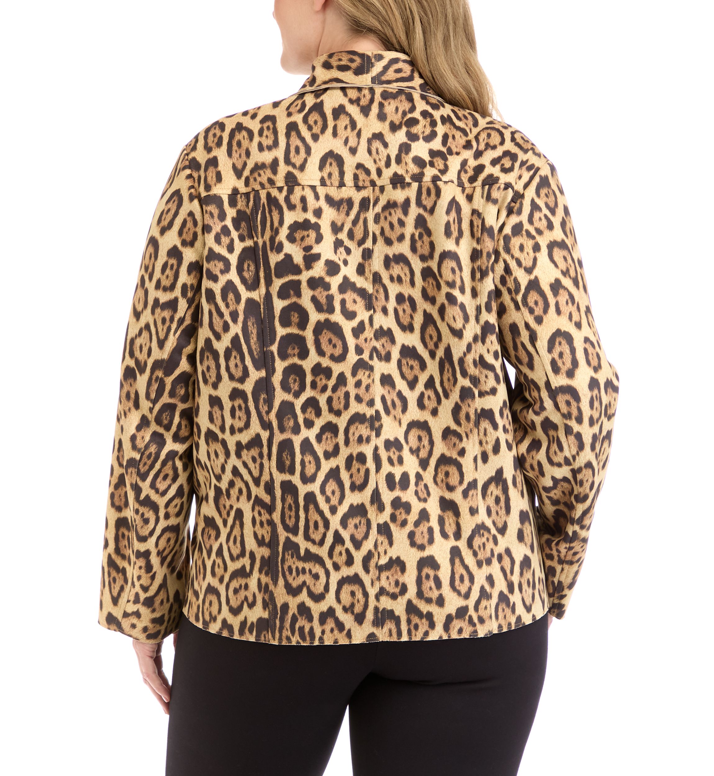 Plus Size Faux Suede Jacket with Asymmetrical Zip