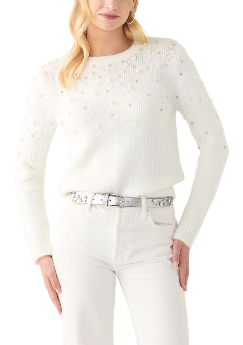 Womens Pearl Crew Neck Sweater