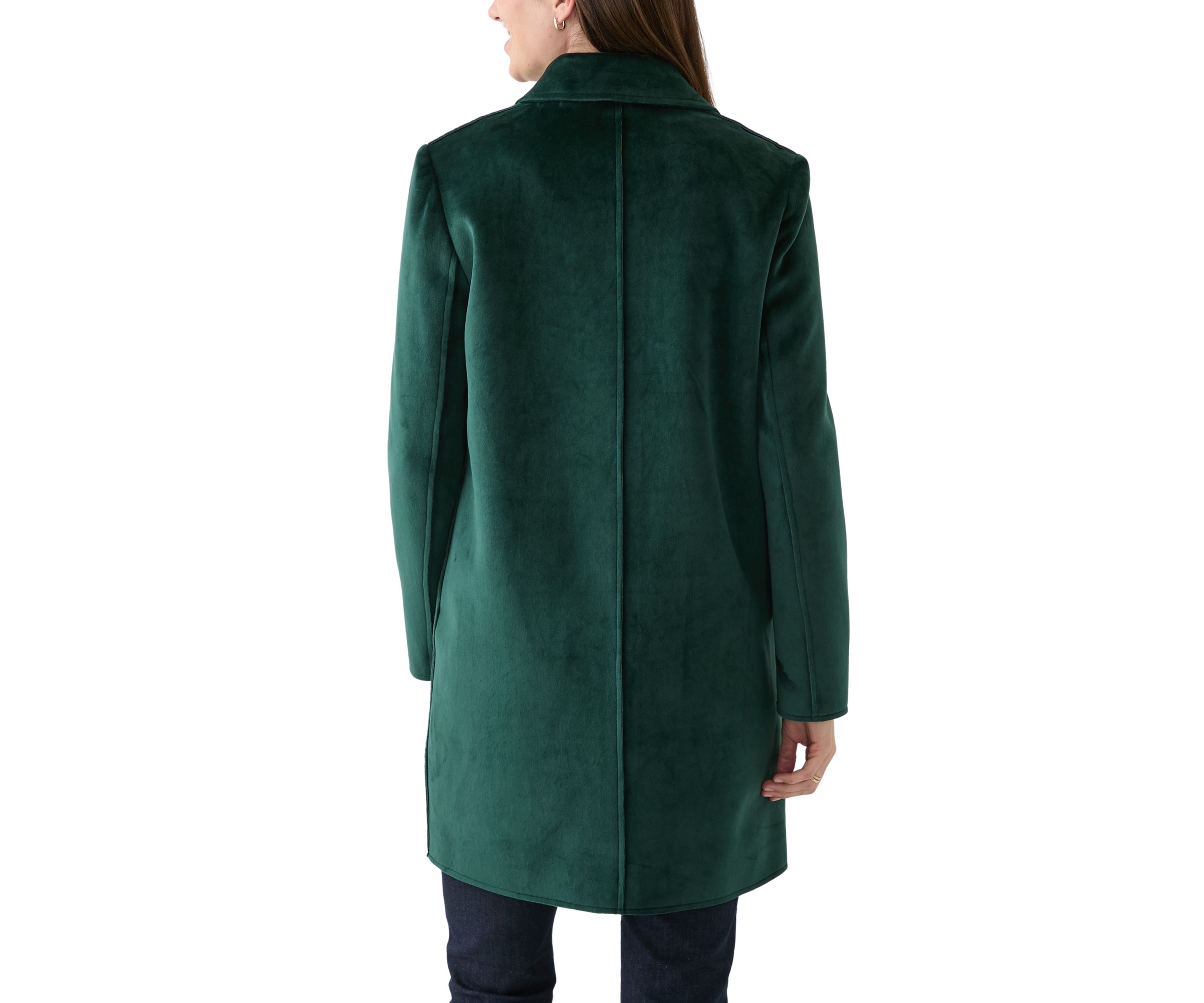 Womens Long Button Velvet Blazer