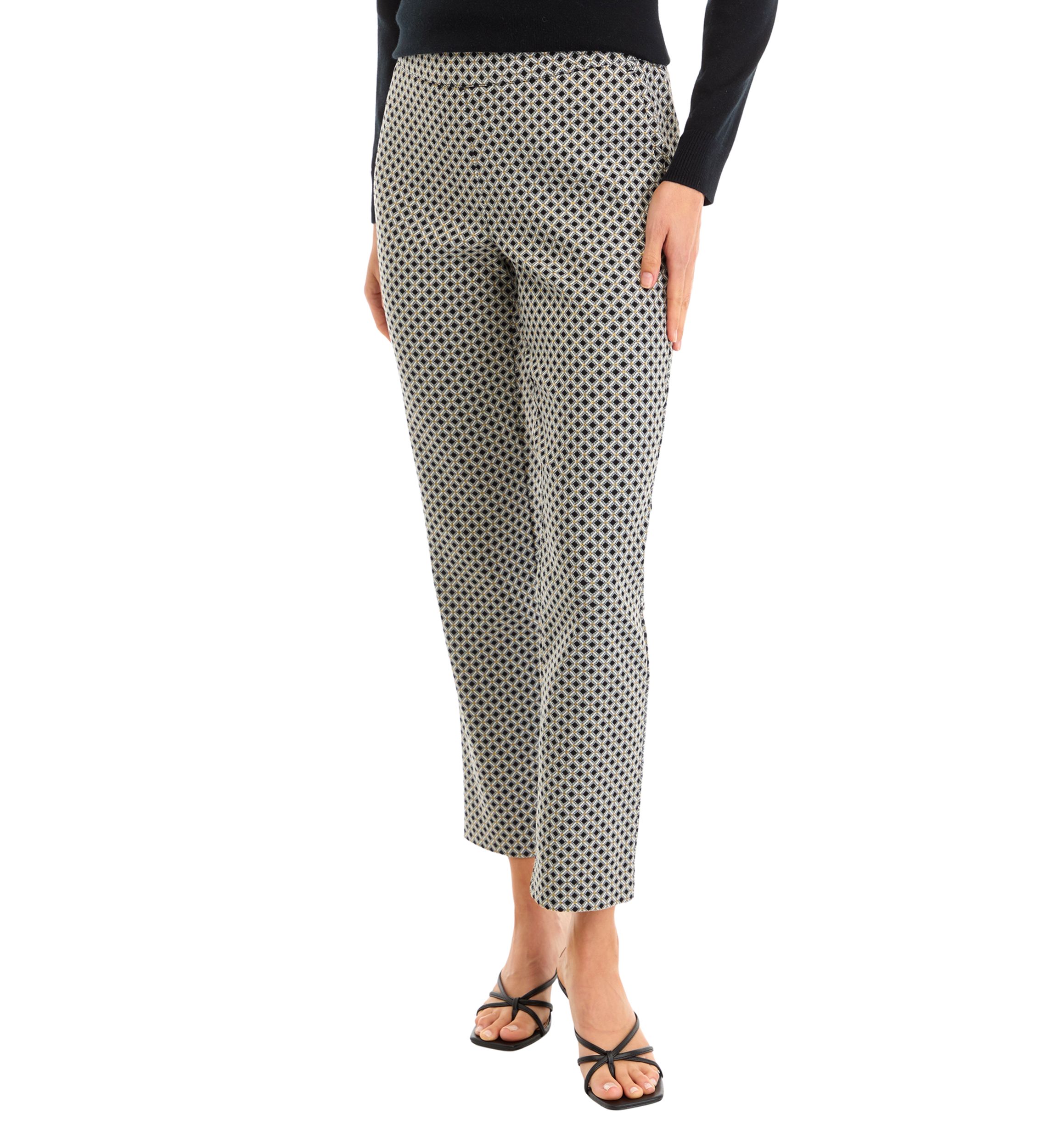 Womens Pull On Printed Straight Leg Pants 