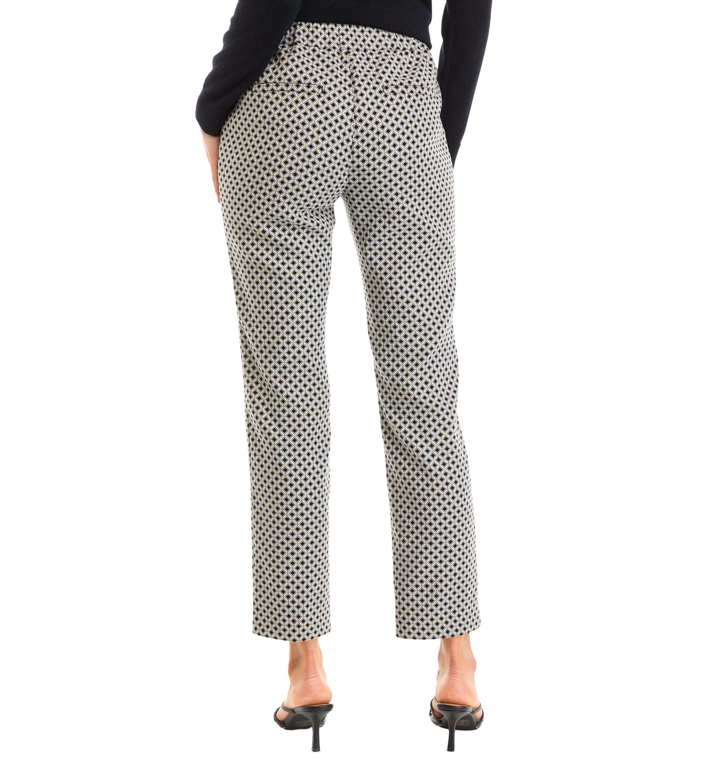 Womens Pull On Printed Straight Leg Pants 