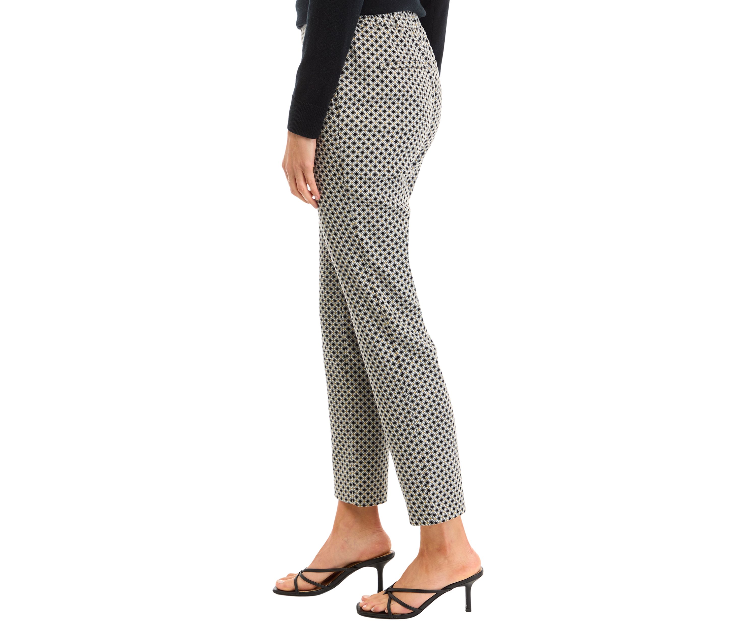 Womens Pull On Printed Straight Leg Pants 