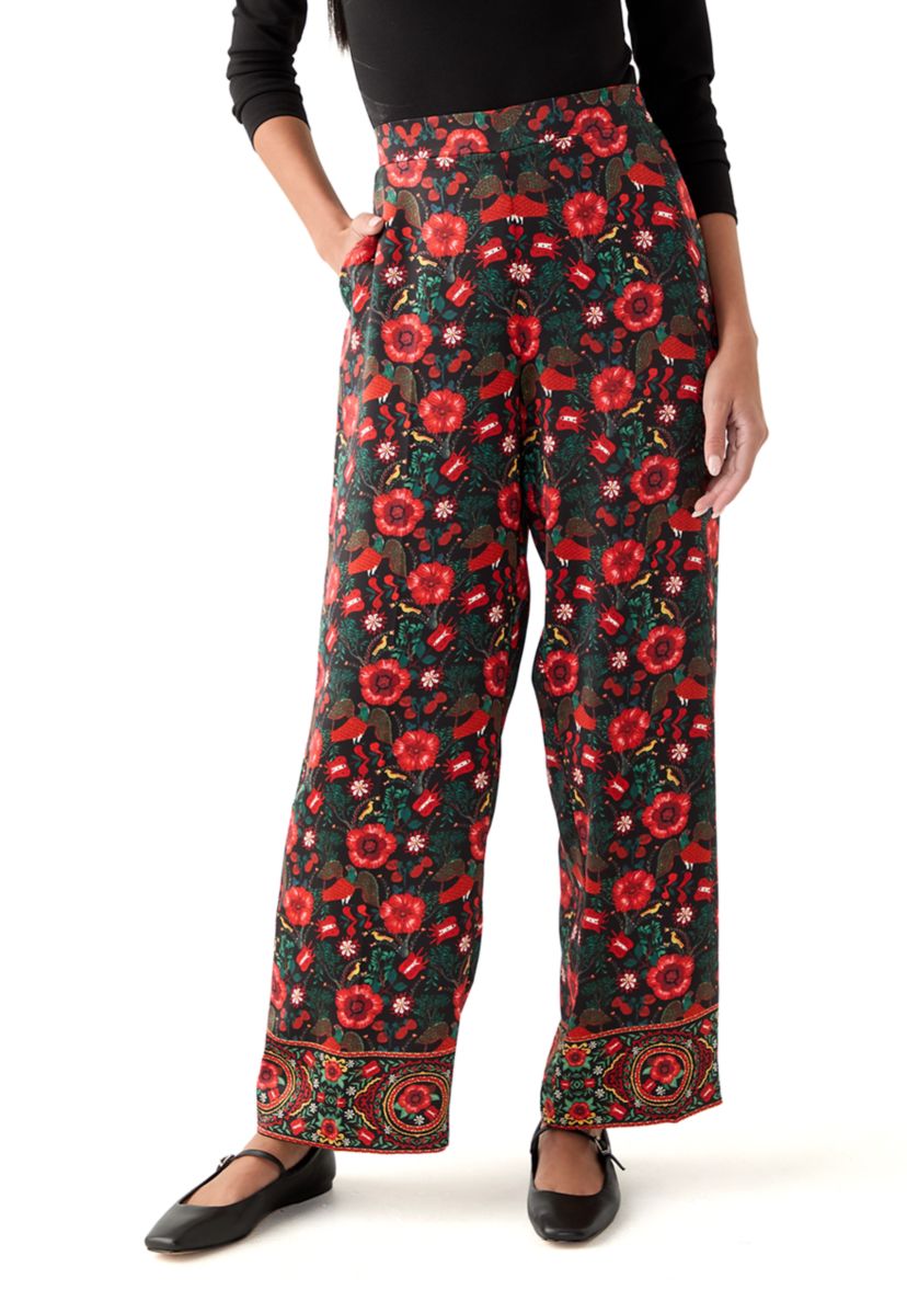 Womens Border Printed Pants