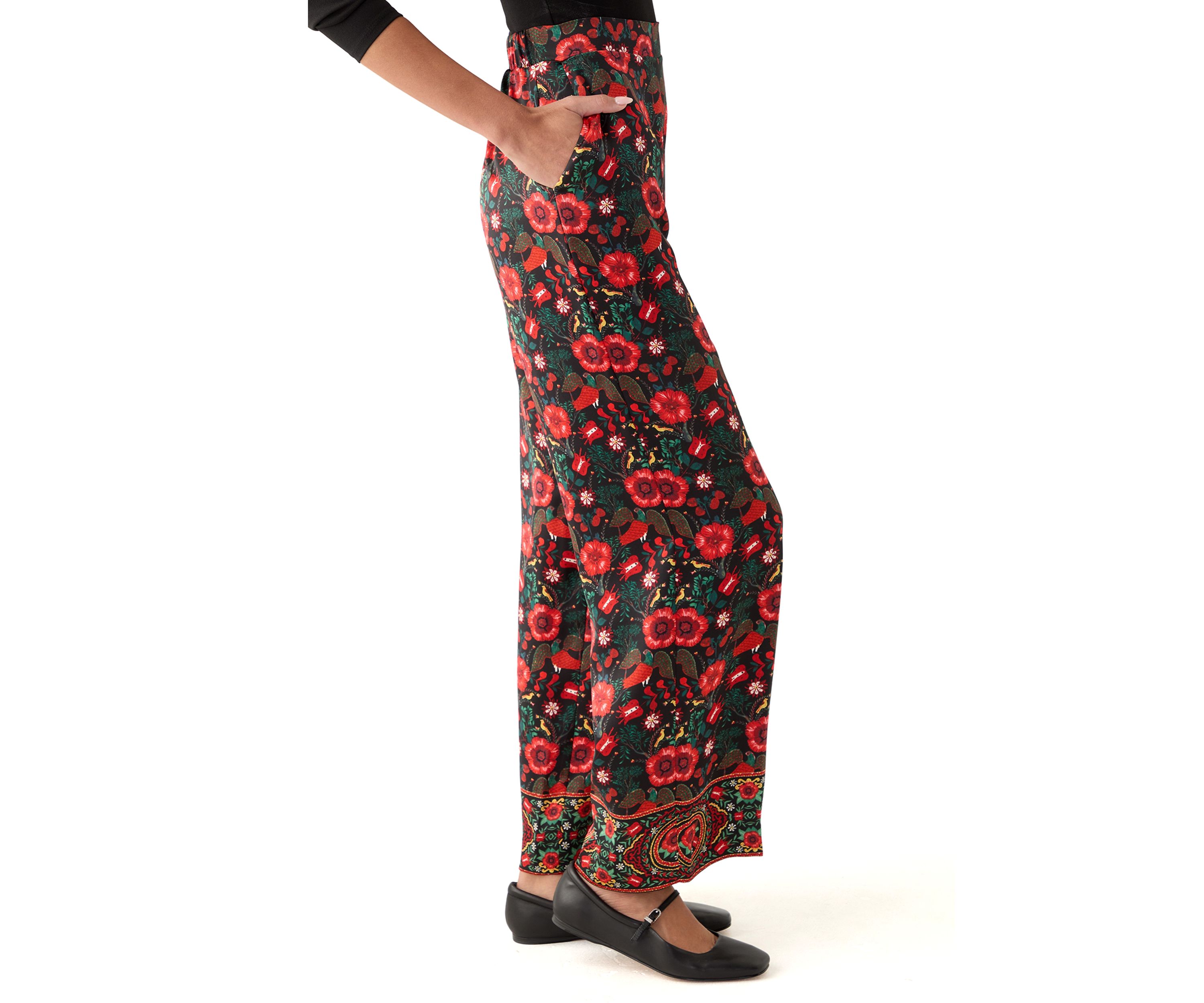 Womens Border Printed Pants