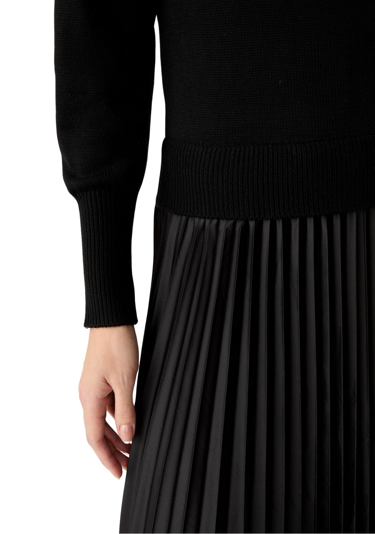 Womens Drop Shoulder Mock Neck Midi Sweater Dress