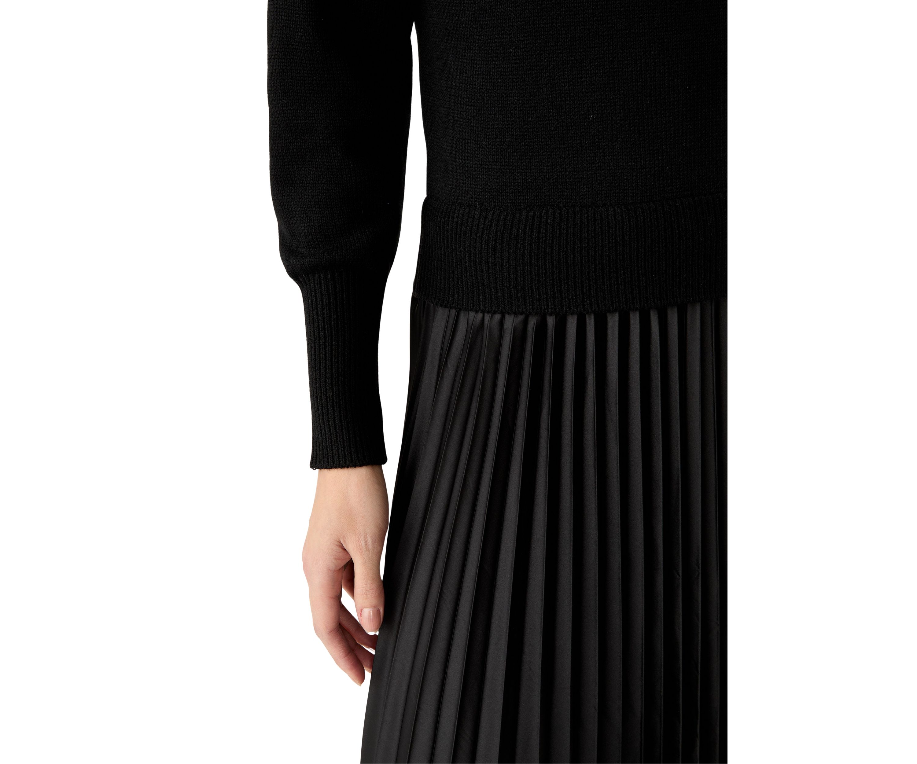 Womens Drop Shoulder Mock Neck Midi Sweater Dress