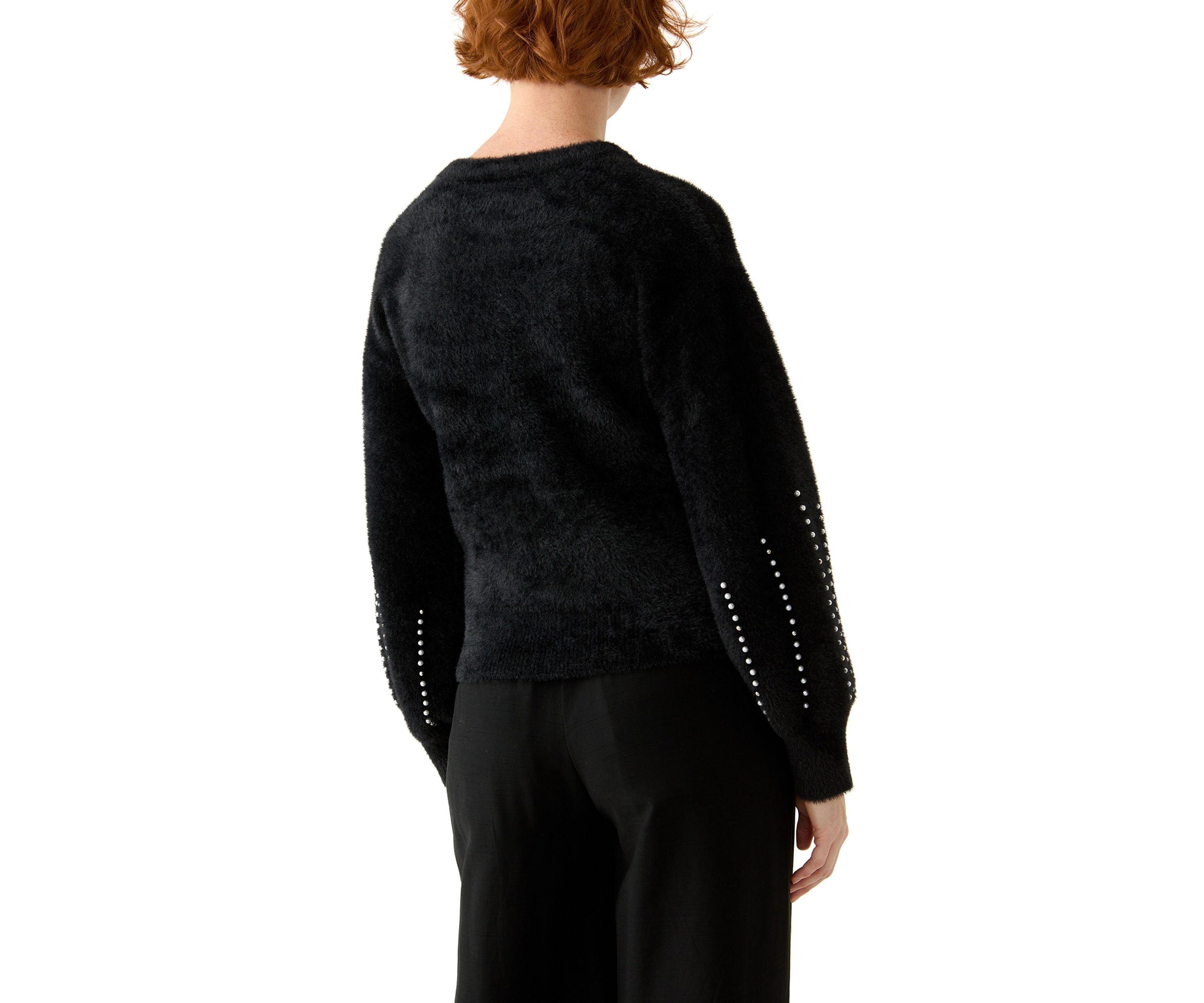 Womens Eyelash Embroidered Sweater