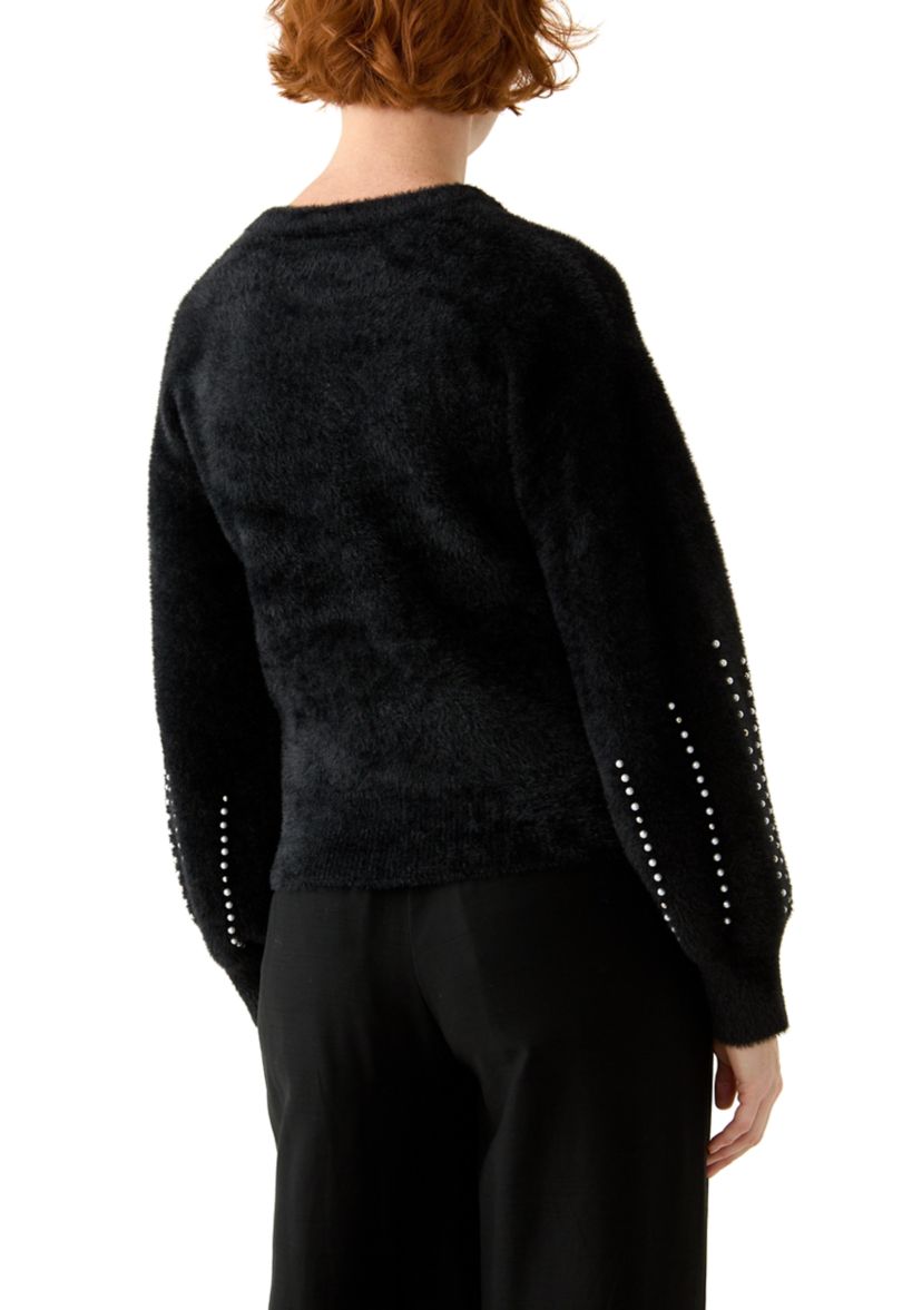 Womens Eyelash Embroidered Sweater