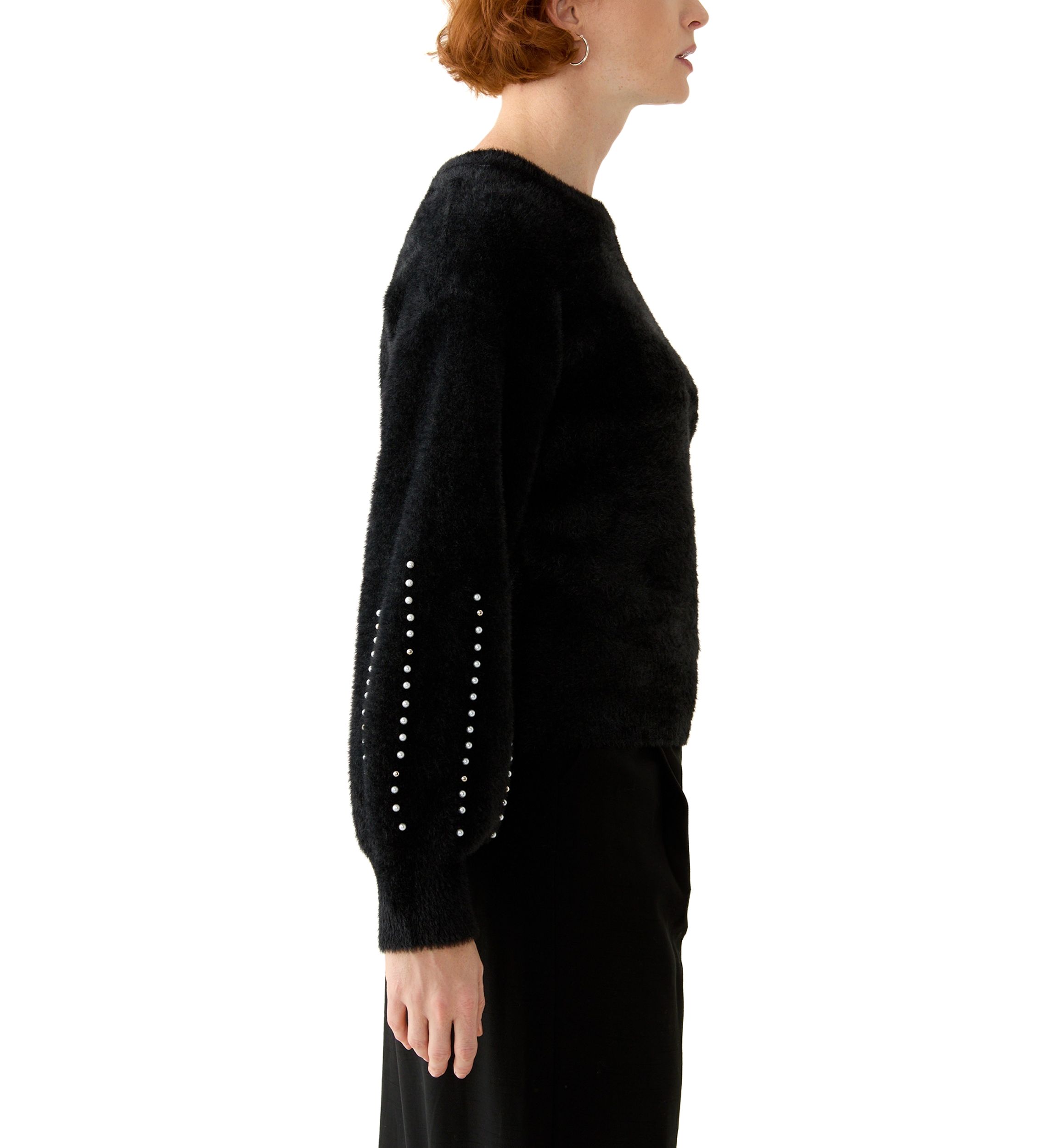 Womens Eyelash Embroidered Sweater