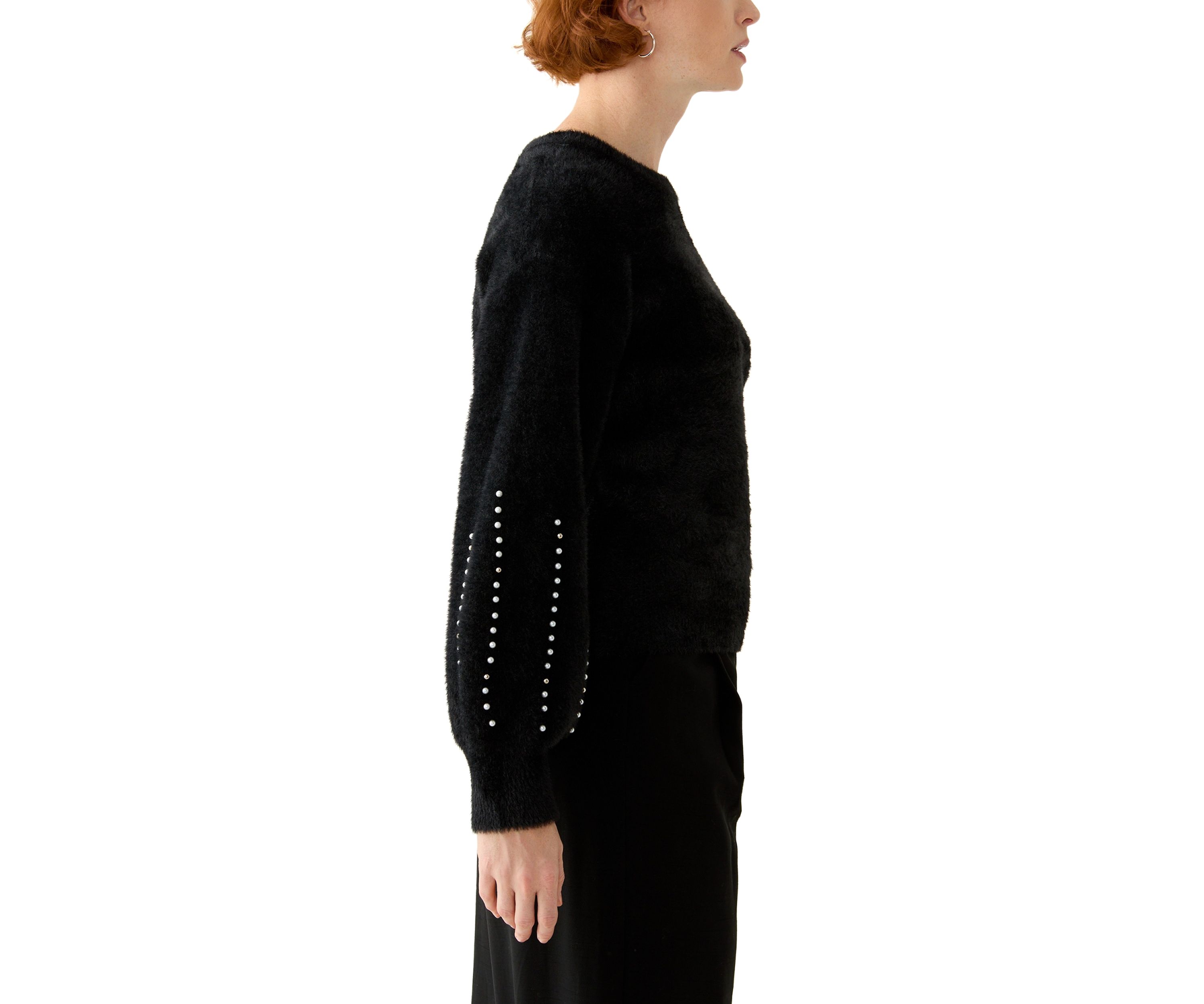 Womens Eyelash Embroidered Sweater