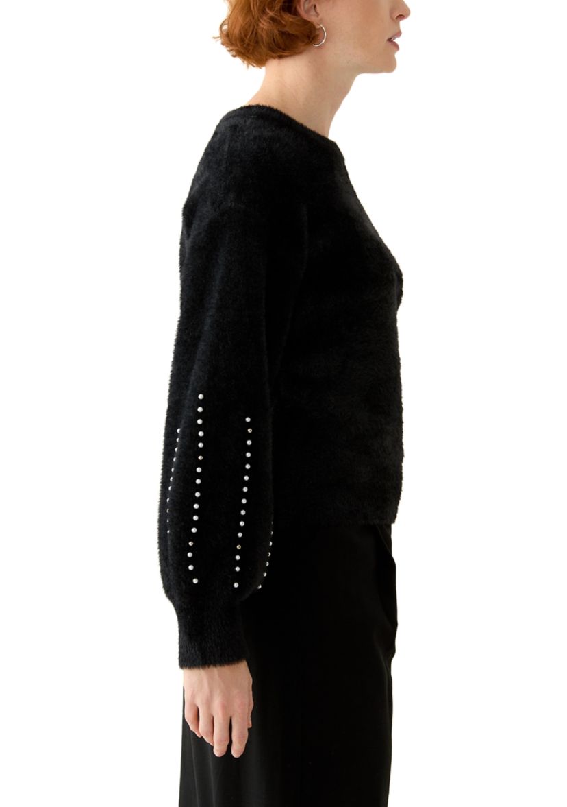 Womens Eyelash Embroidered Sweater