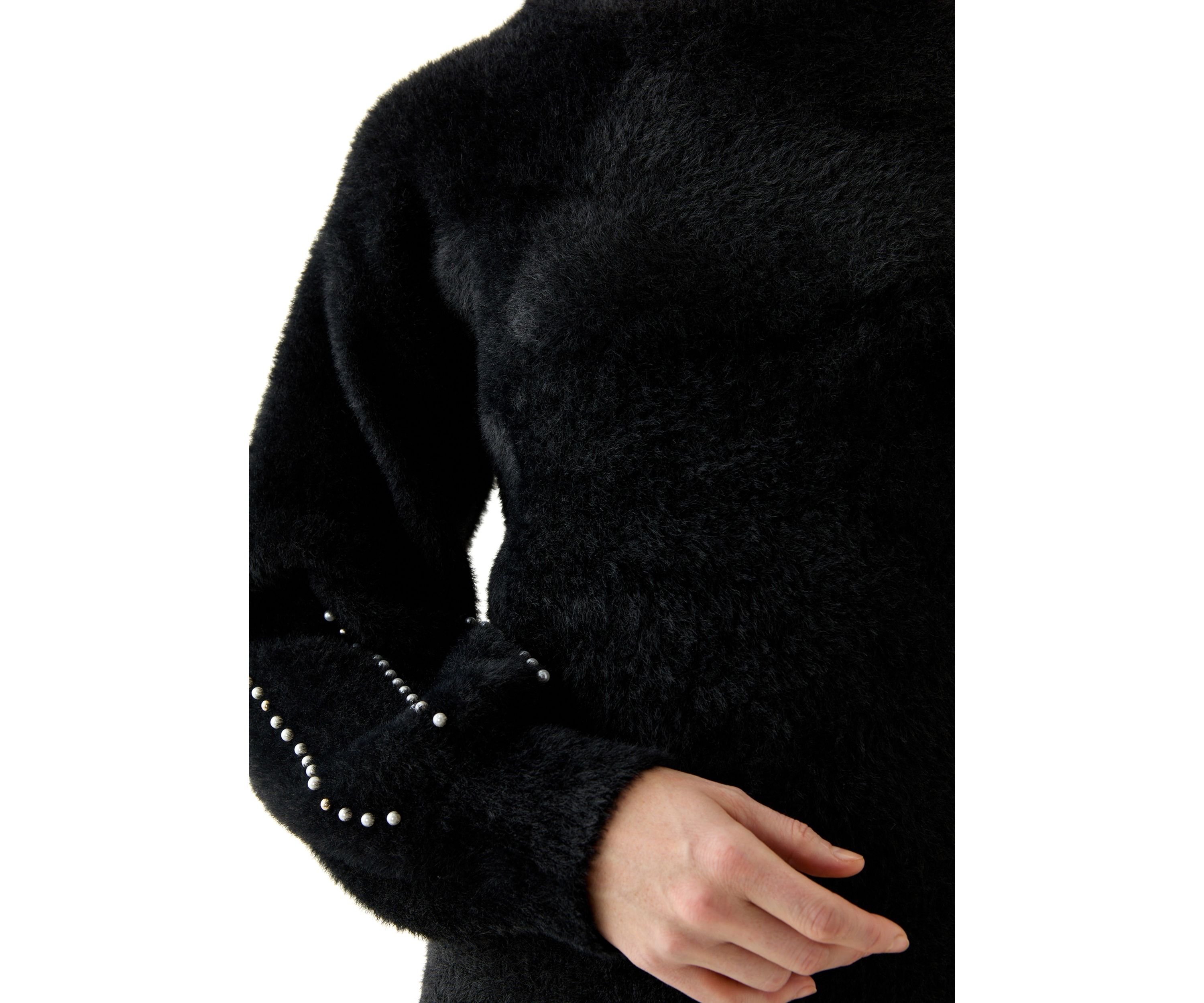 Womens Eyelash Embroidered Sweater