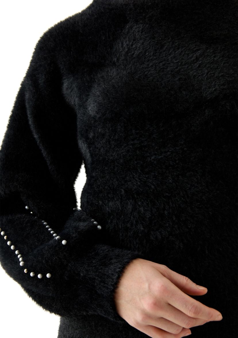Womens Eyelash Embroidered Sweater