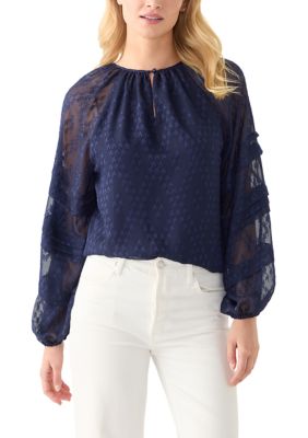 PHILOSOPHY BY REPUBLIC Women's Pintuck Long Sleeve Solid Blouse