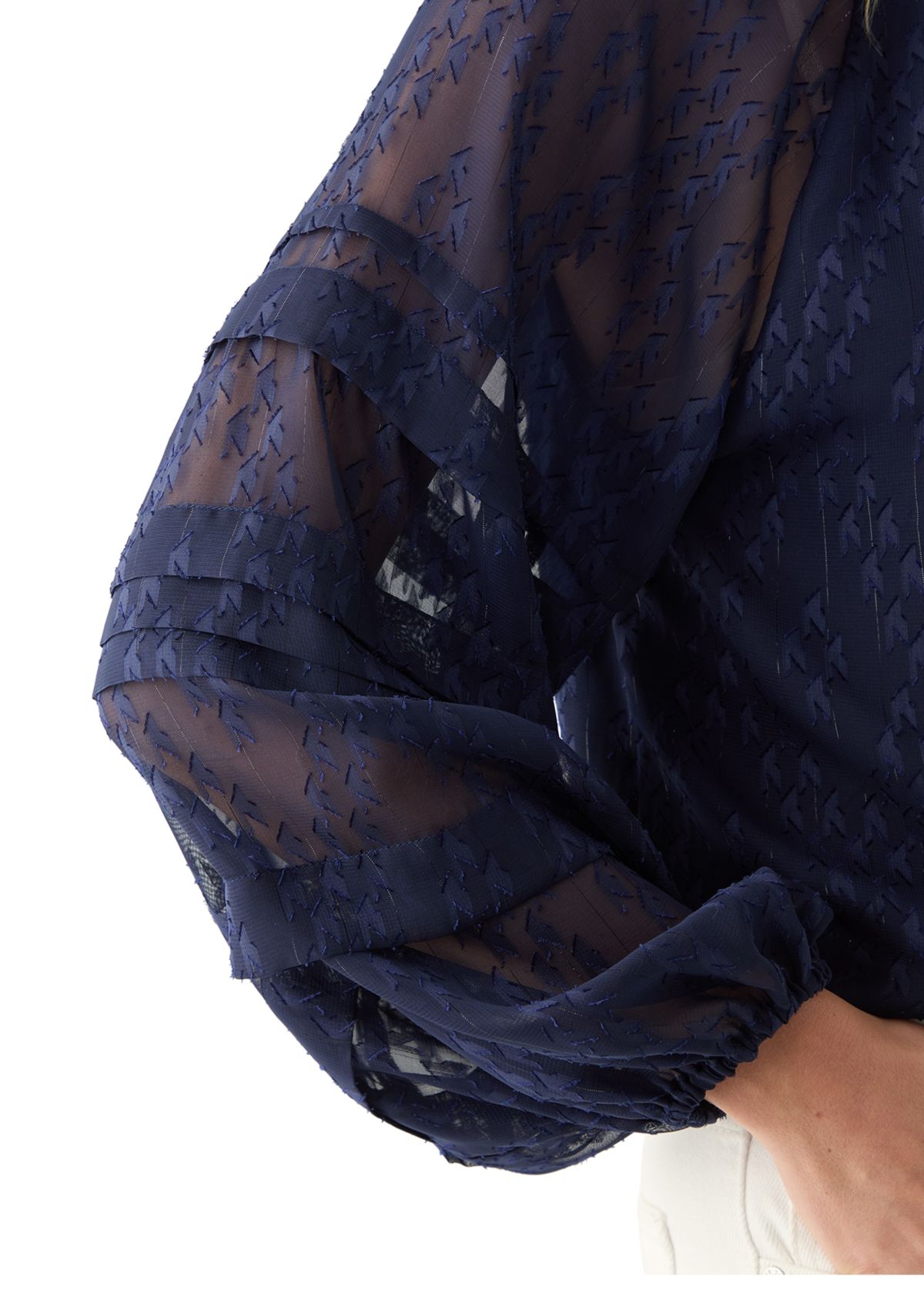 Womens Pintuck Long Sleeve Solid Blouse