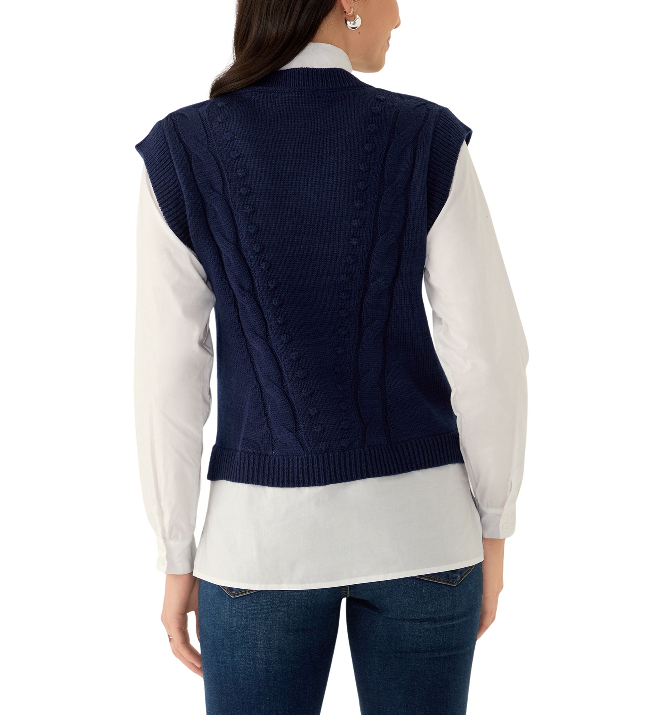 Womens 2Fer Sweater Vest 