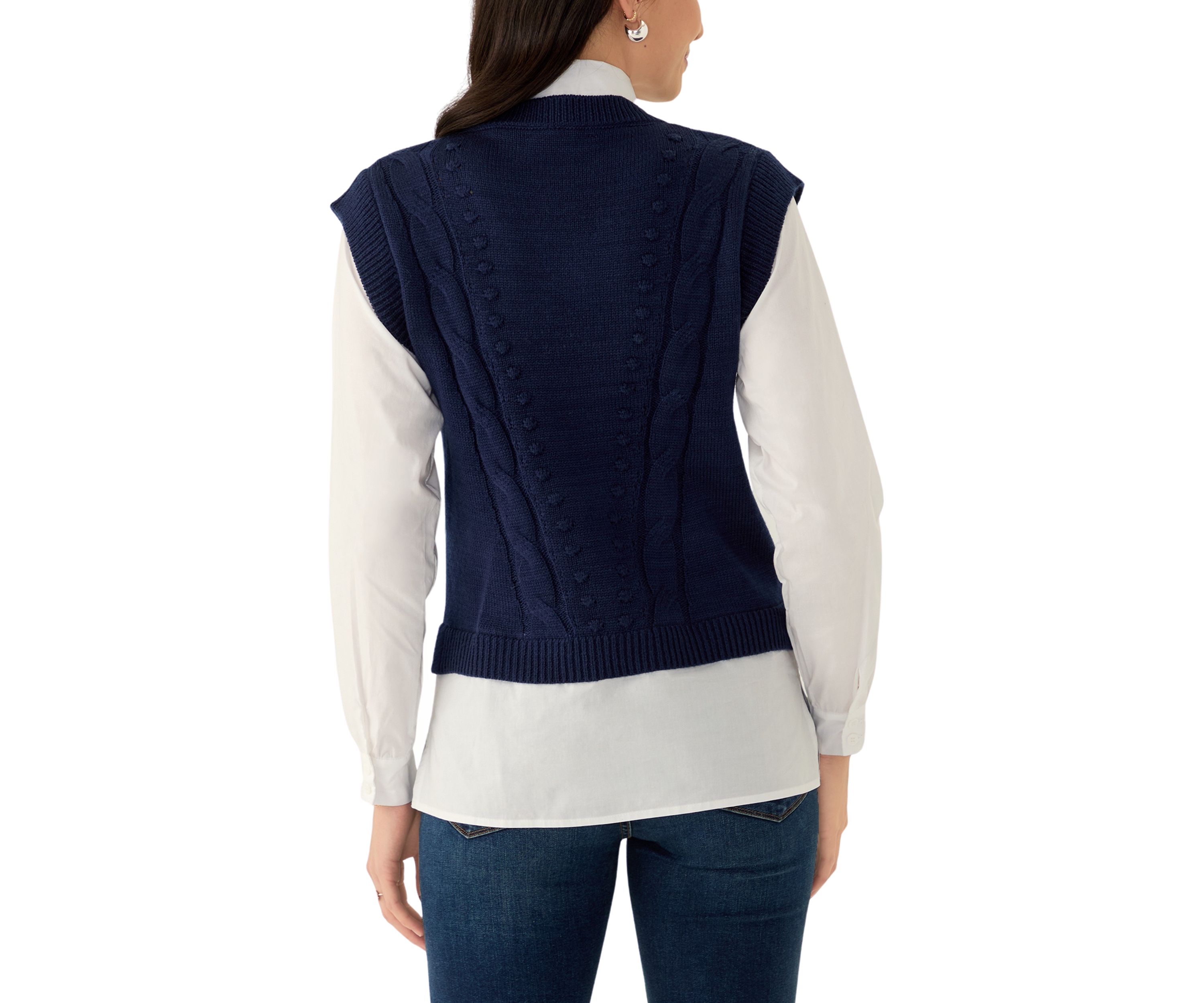 Womens 2Fer Sweater Vest 