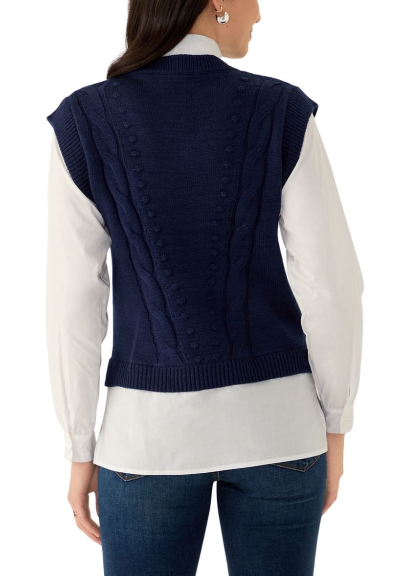 Womens 2Fer Sweater Vest 