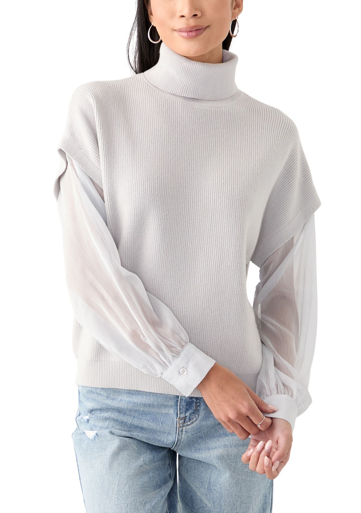 Womens Mixed Media Sweater