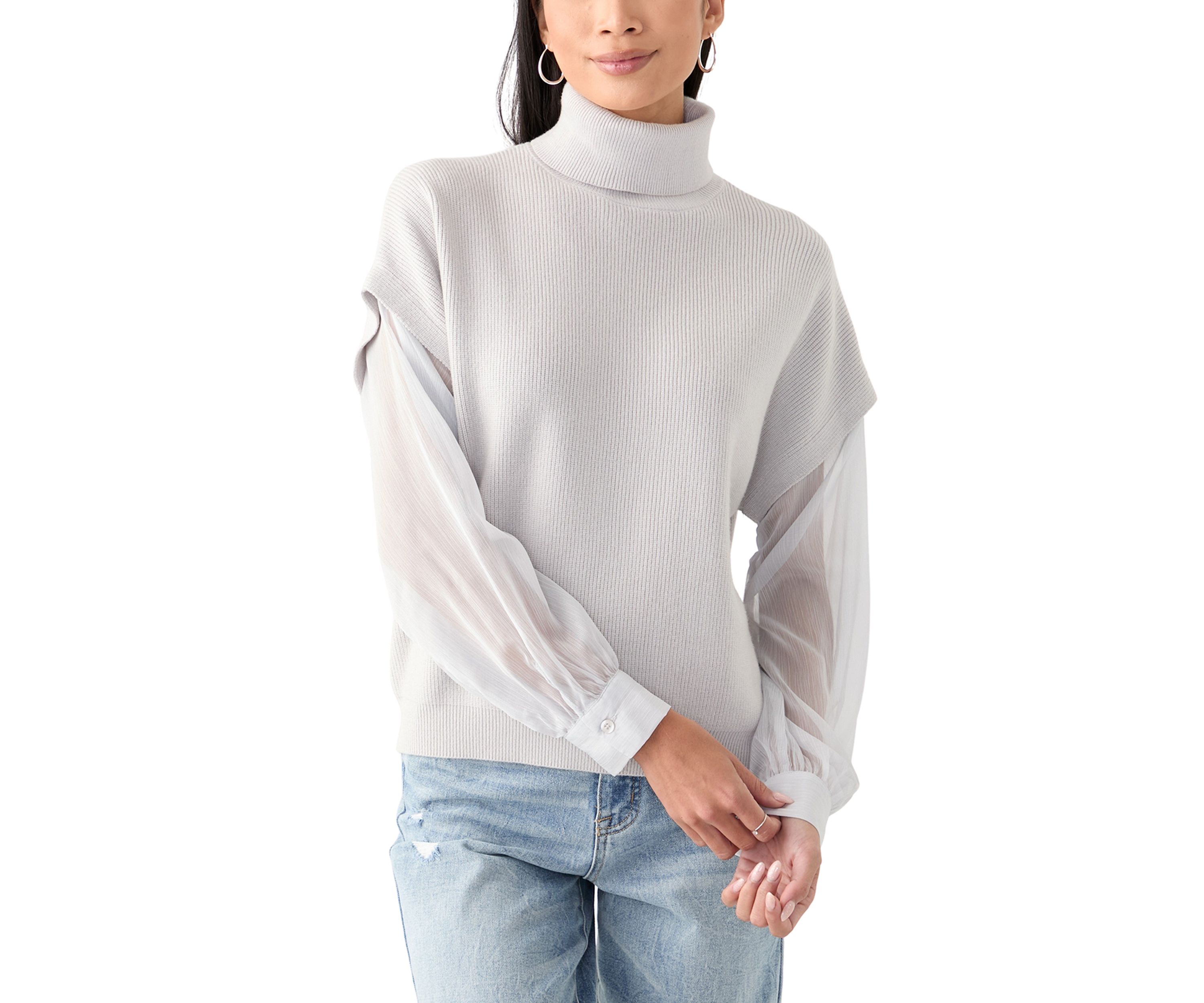 Womens Mixed Media Sweater