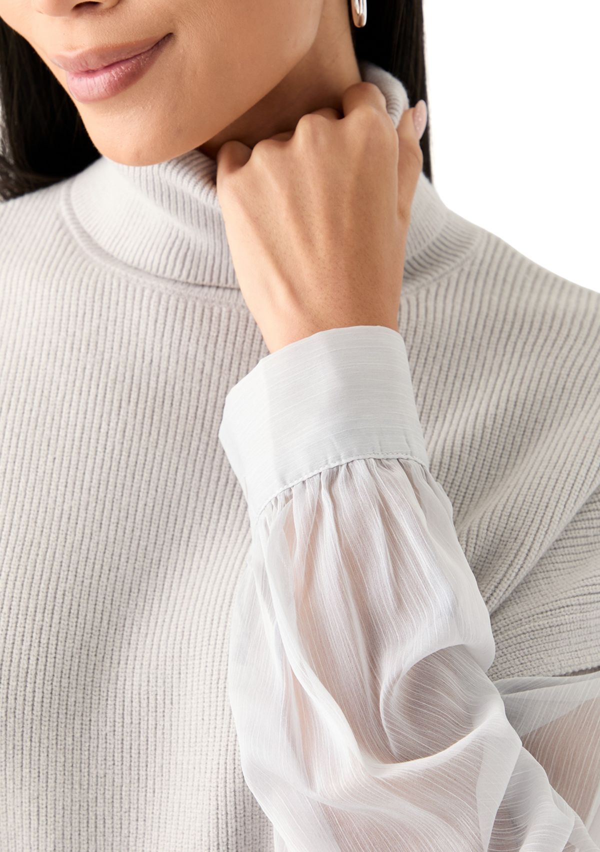 Womens Mixed Media Sweater