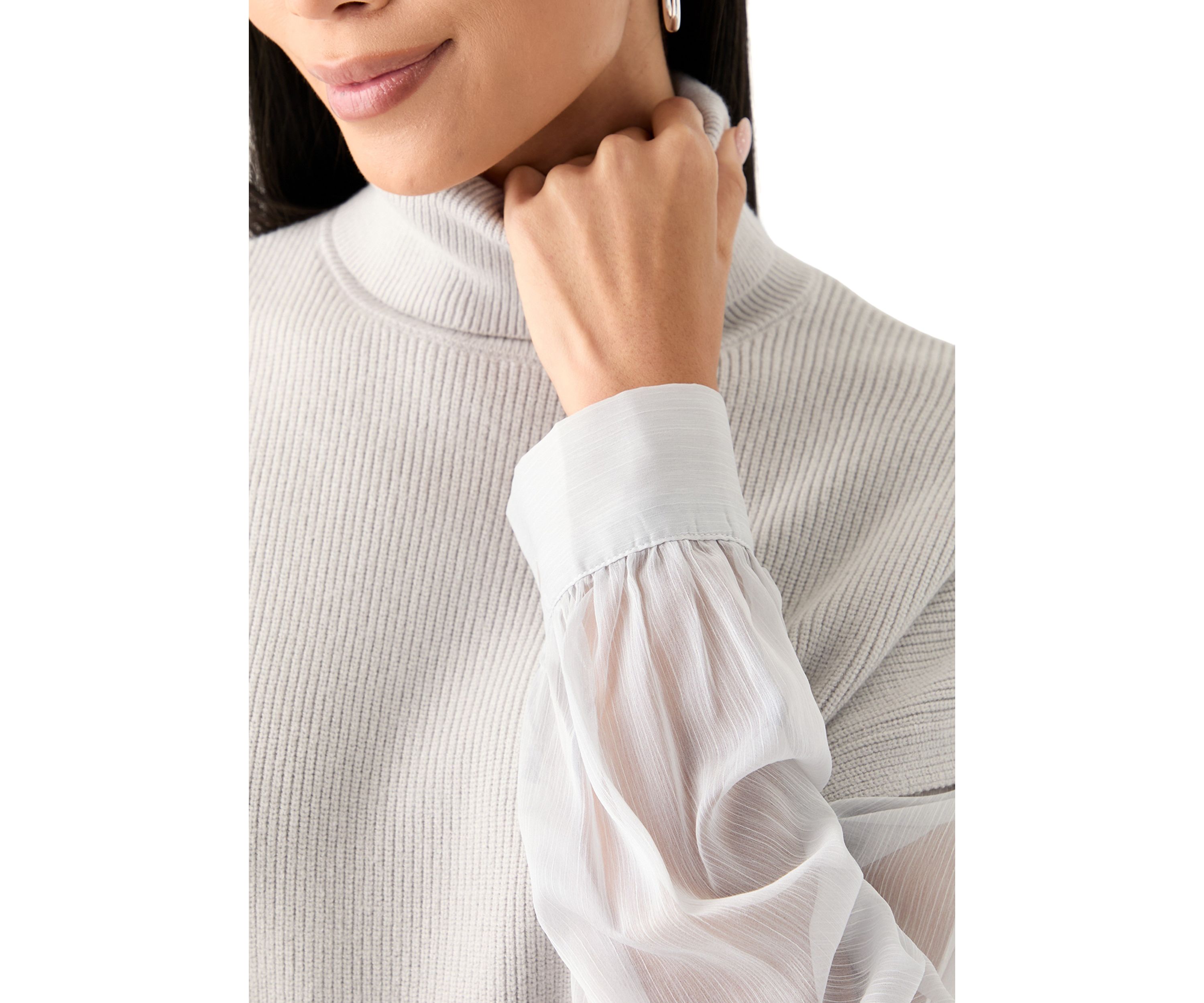 Womens Mixed Media Sweater