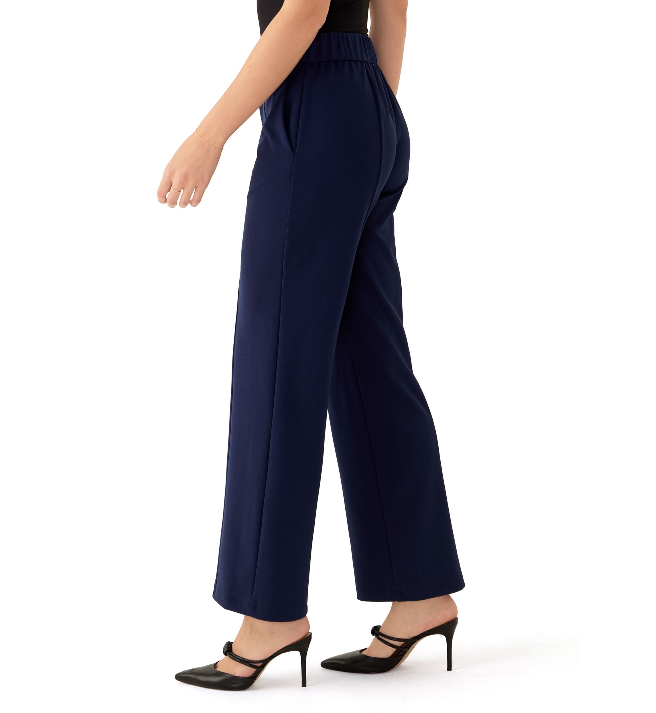 Womens Straight Leg Button Front Pants