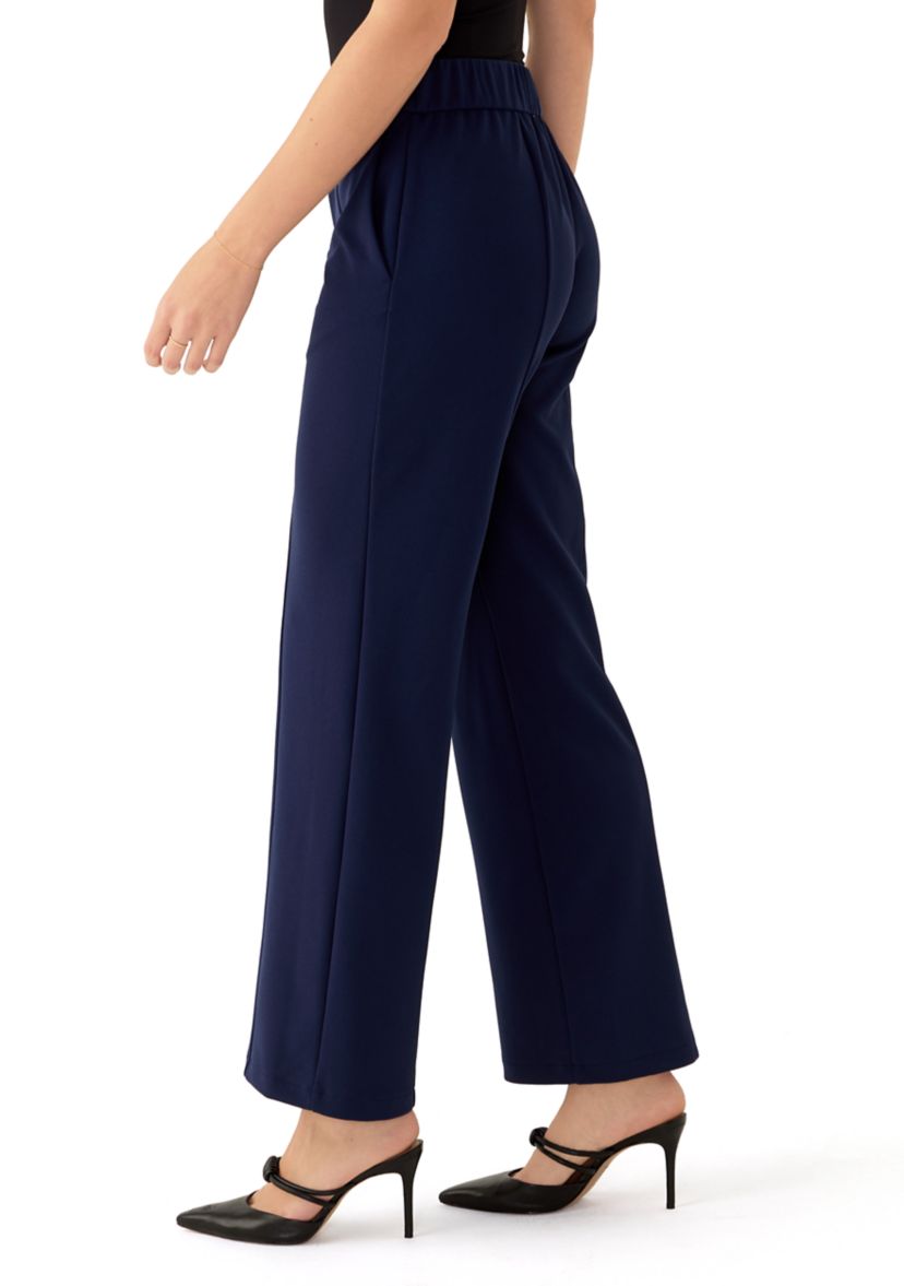 Womens Straight Leg Button Front Pants