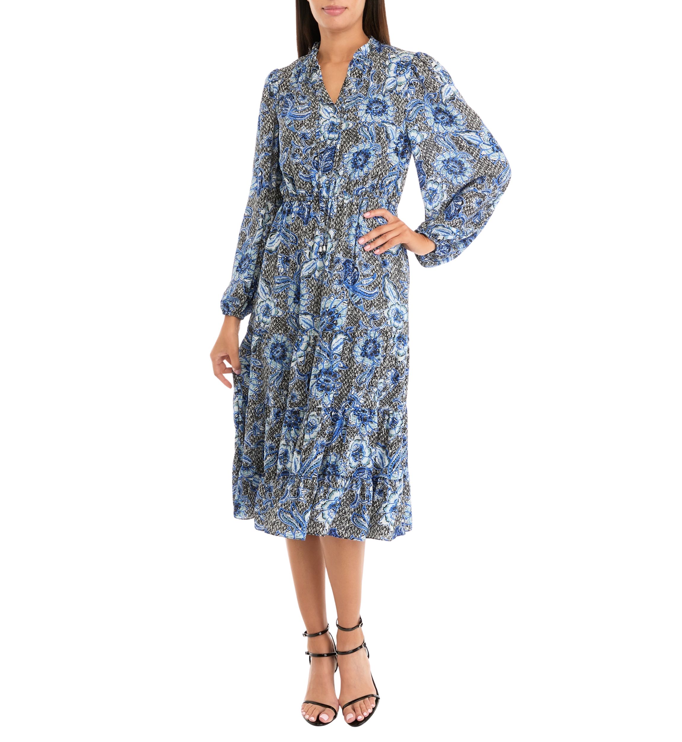 Womens Printed Midi Dress