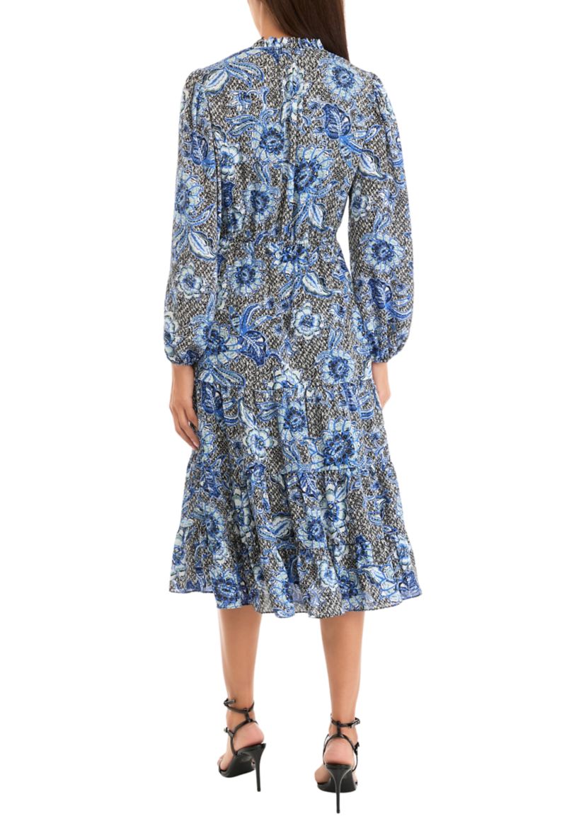 Womens Printed Midi Dress