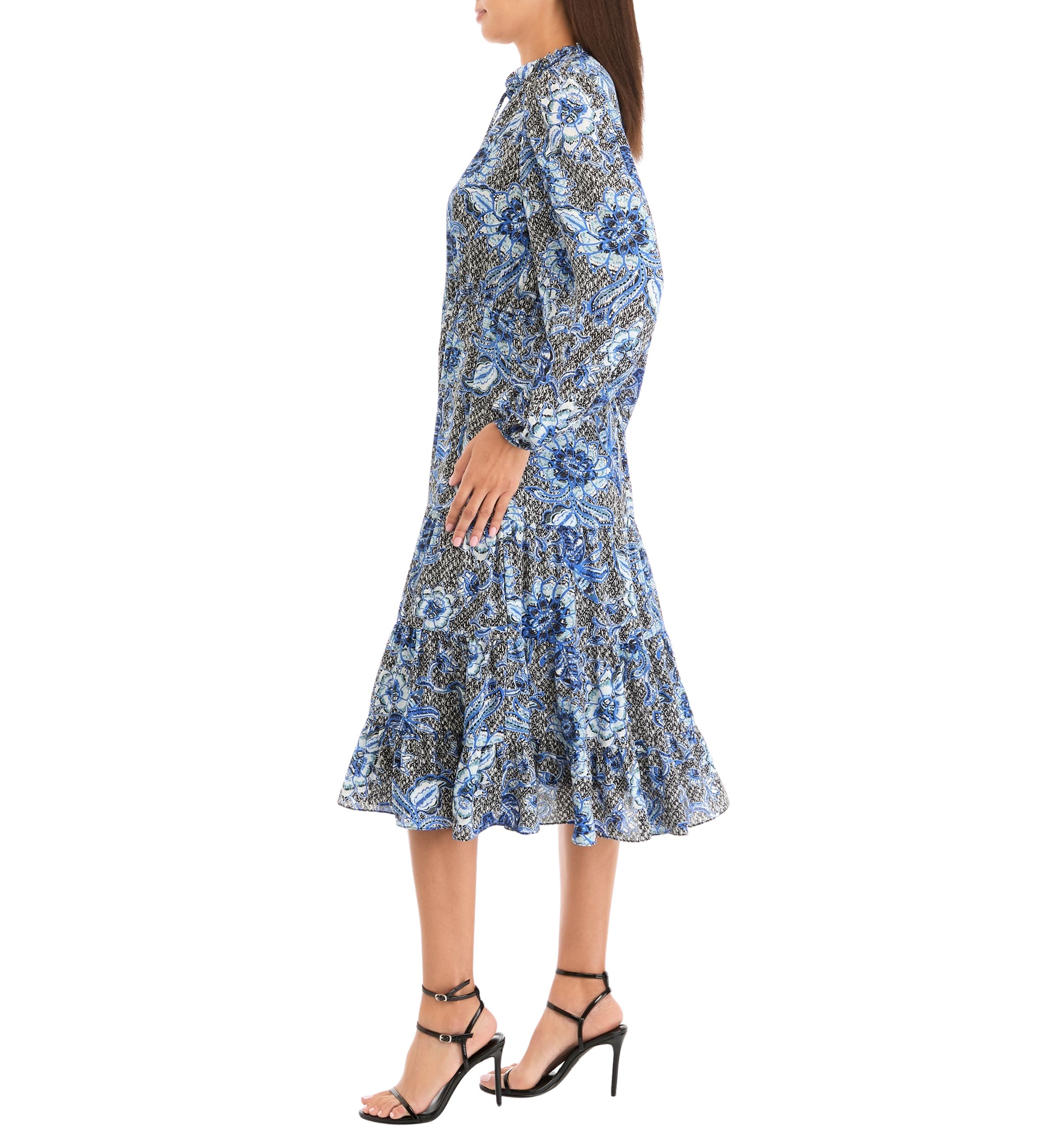 Womens Printed Midi Dress