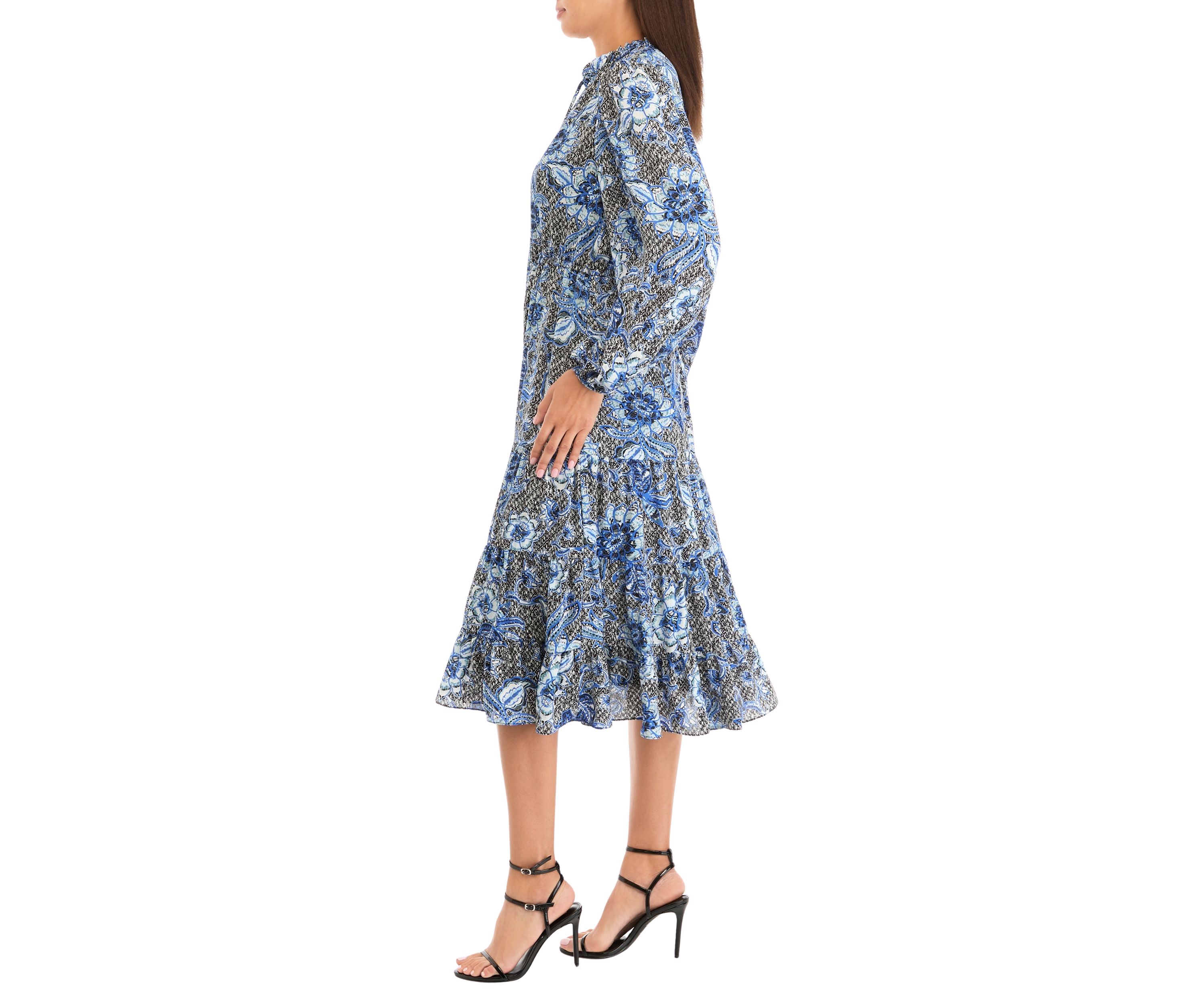 Womens Printed Midi Dress