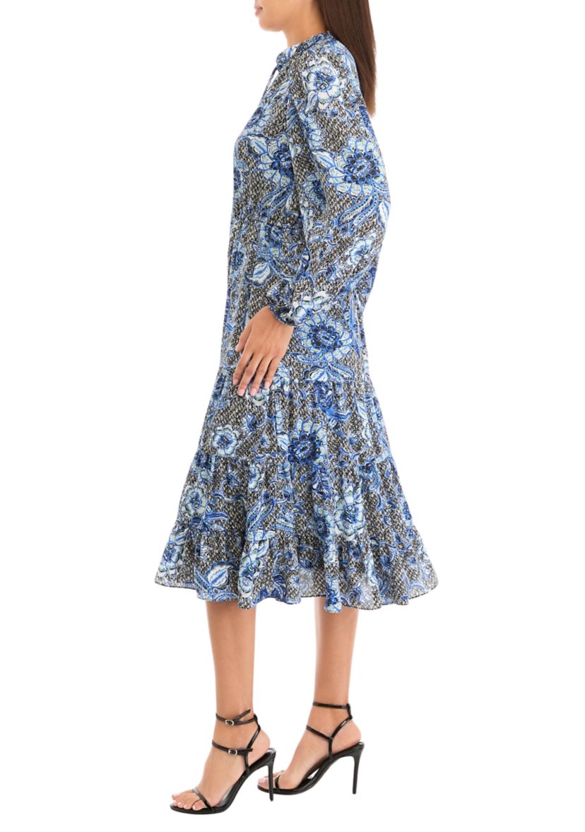 Womens Printed Midi Dress