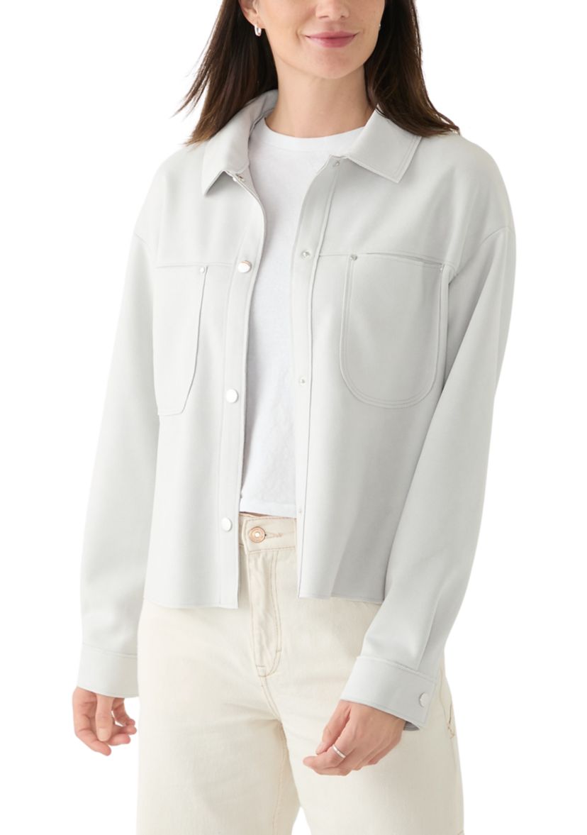 Vegan Suede Front Pocket Snap Jacket