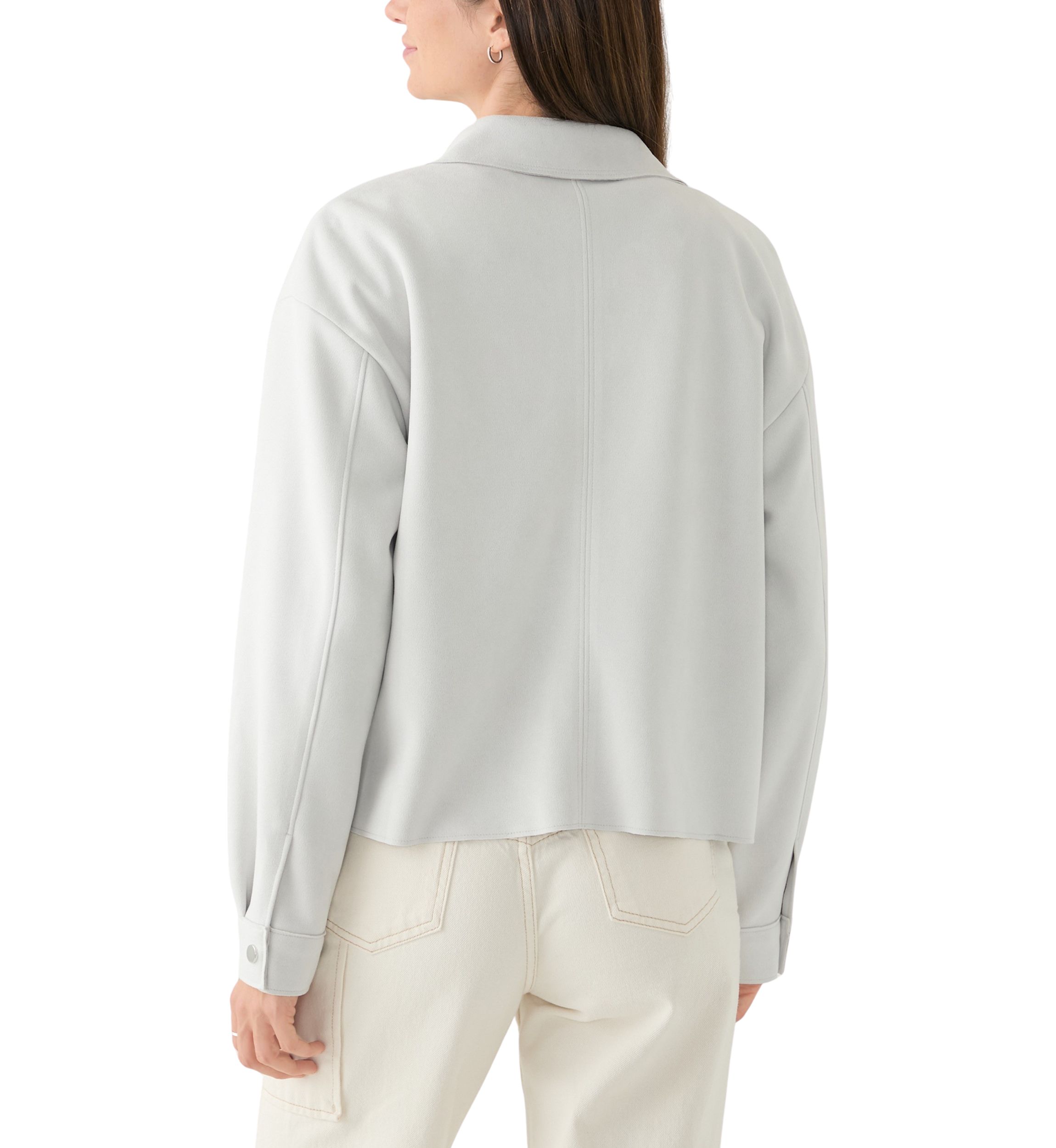 Vegan Suede Front Pocket Snap Jacket
