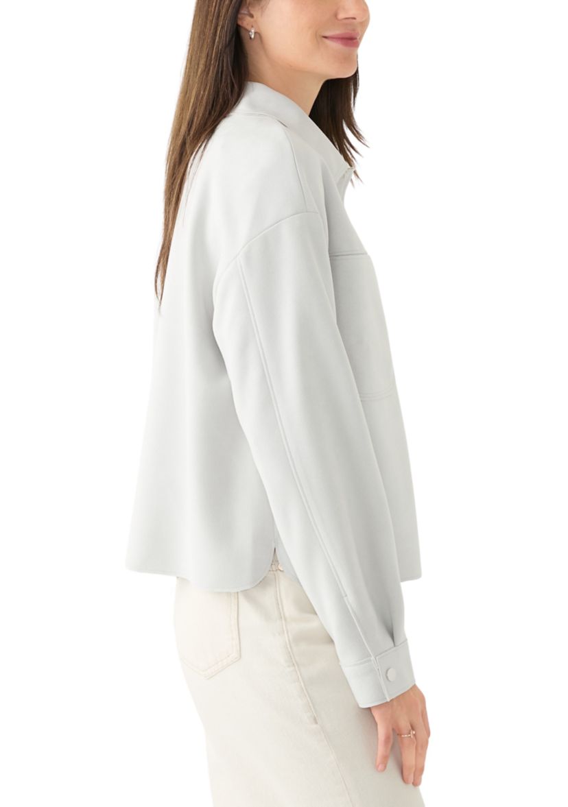 Vegan Suede Front Pocket Snap Jacket